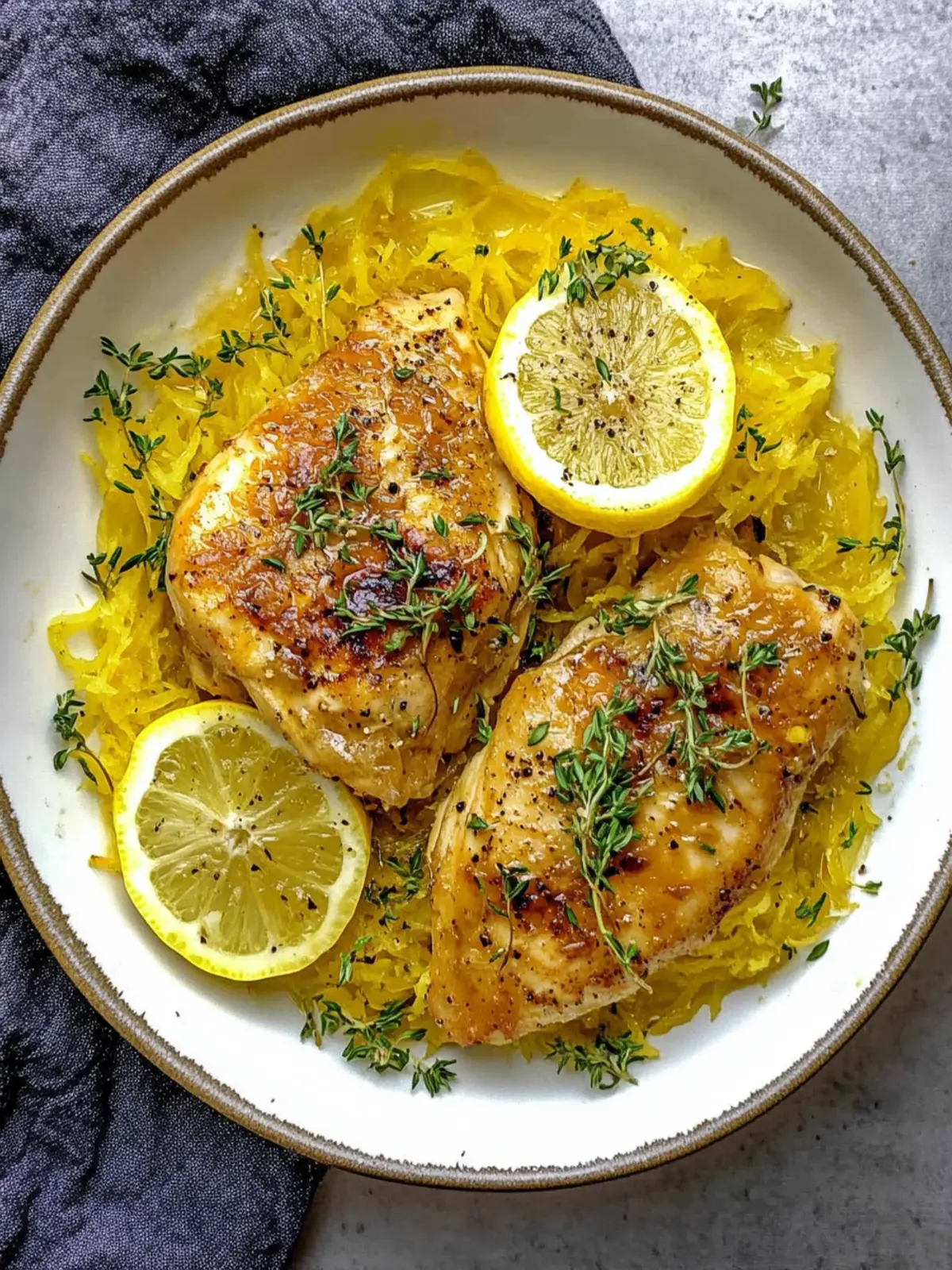 Delicious Braised Lemon Chicken with Spaghetti Squash Recipe 2 Braised Lemon Chicken with Spaghetti Squash