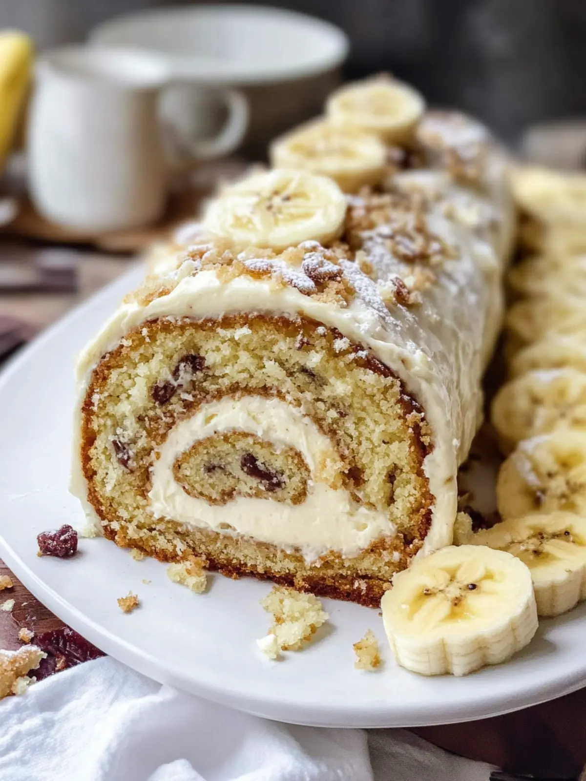 Decadent Banana Cream Cheese Cake Roll to Satisfy Cravings 2 Banana Cream Cheese Cake Roll