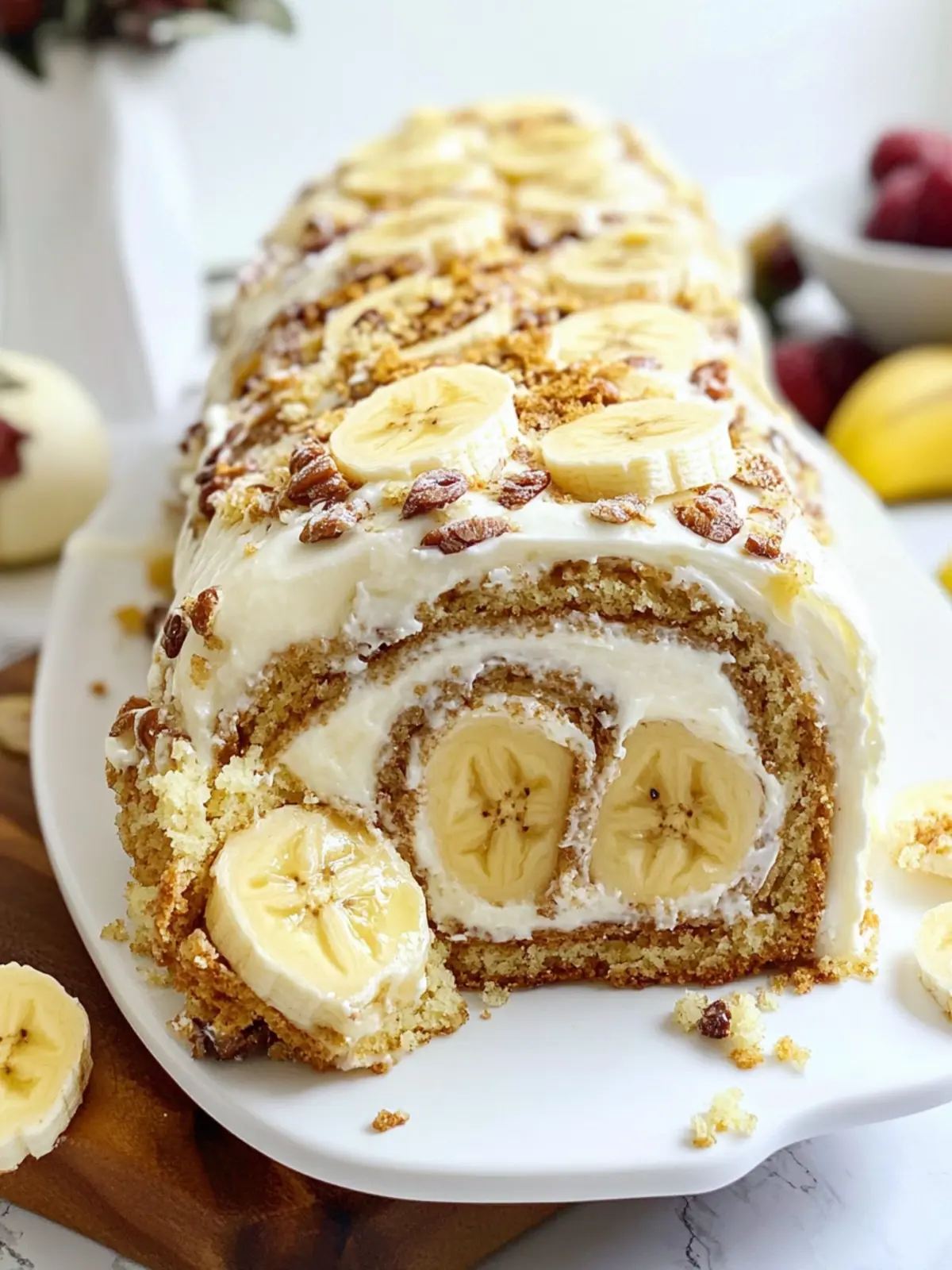 Decadent Banana Cream Cheese Cake Roll to Satisfy Cravings 4 Banana Cream Cheese Cake Roll