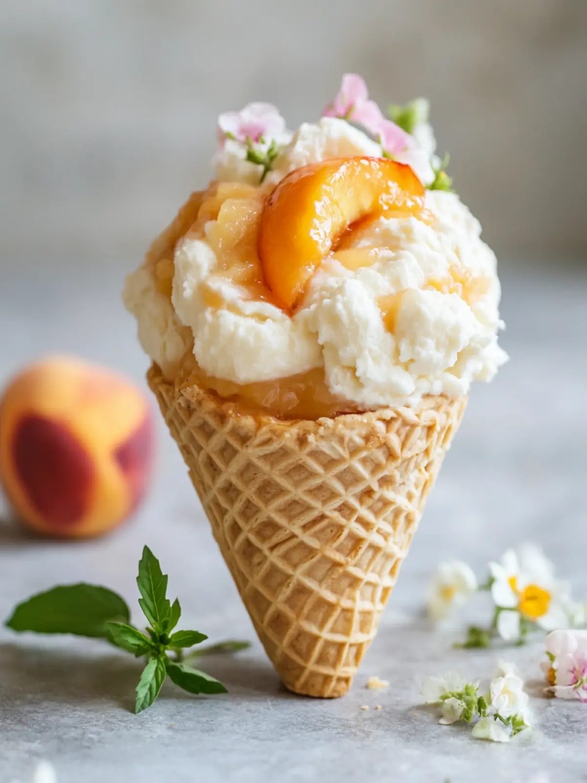 Savor Homemade Peach Cobbler in a Cone for a Sweet Twist 4 Homemade Peach Cobbler in a Cone