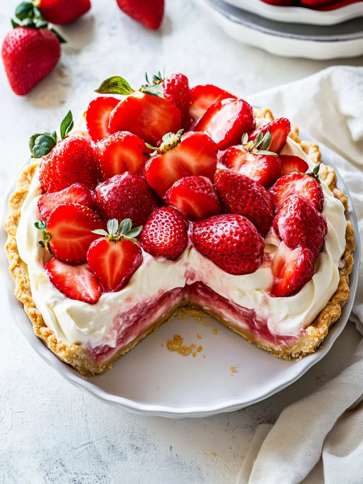 Irresistible Strawberries and Cream Pie That Dazzles! 4 Strawberries and Cream Pie