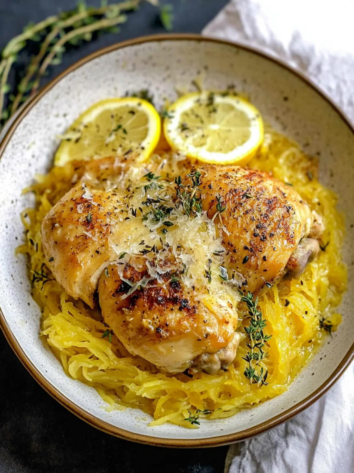 Delicious Braised Lemon Chicken with Spaghetti Squash Recipe 3 Braised Lemon Chicken with Spaghetti Squash