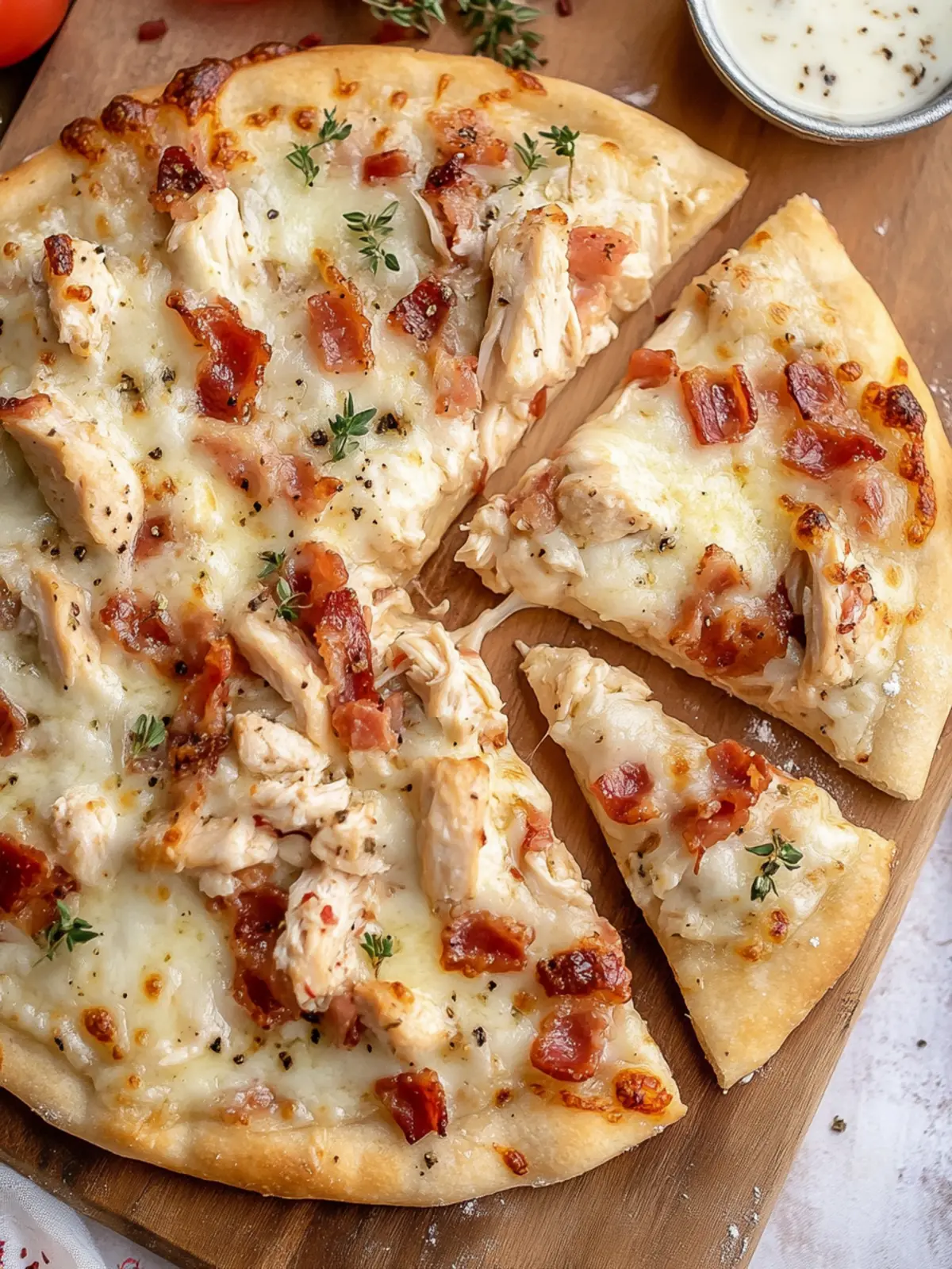 Amazing Chicken Crust Bacon Alfredo Pizza You’ll Adore! 4 Chicken Crust Bacon Alfredo Pizza