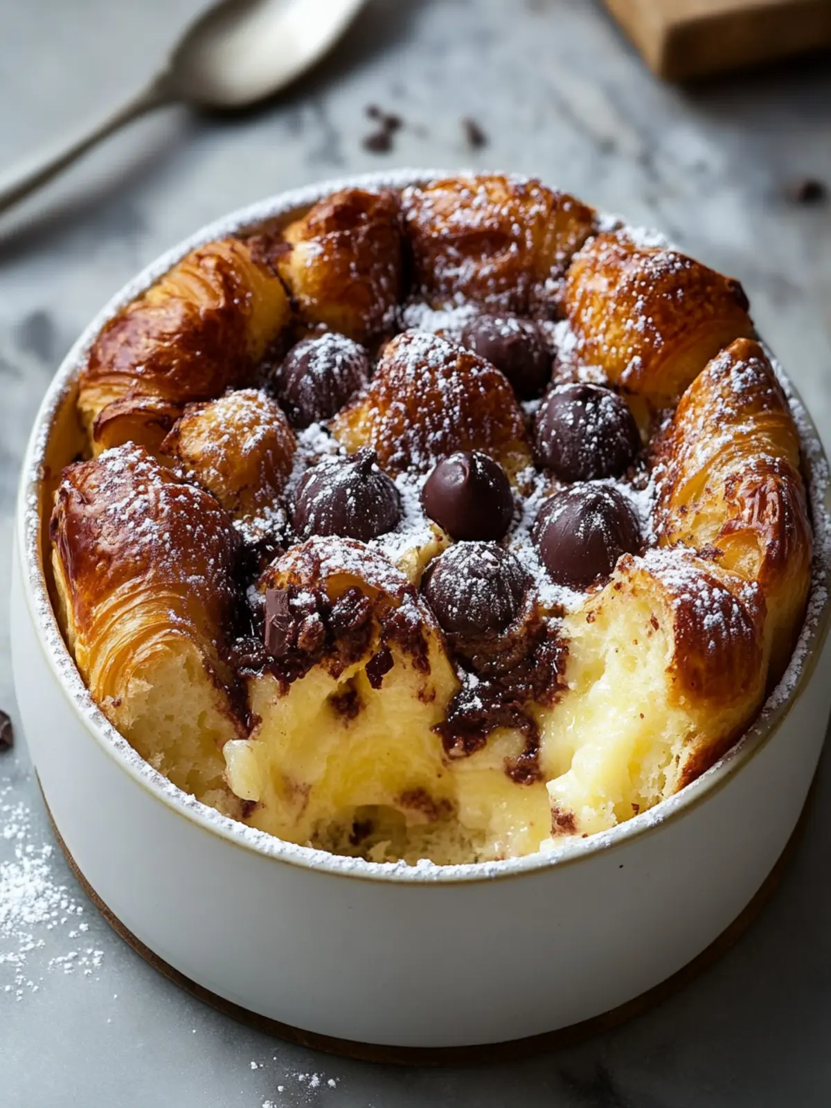 Indulge in Decadence: Chocolate Croissant Bread Pudding Delight 5 Chocolate Croissant Bread Pudding