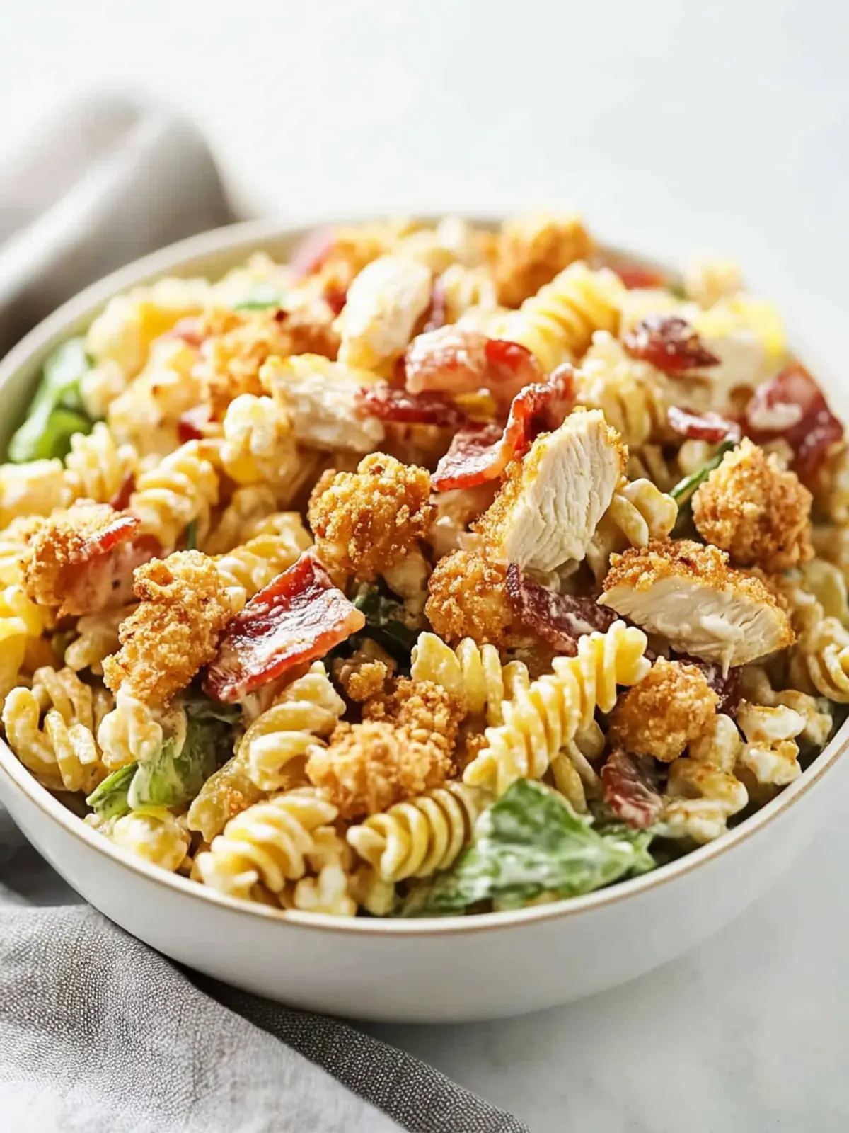 Popcorn Chicken Bacon Ranch Pasta Salad That Wow’s Your Tastebuds 4 Popcorn Chicken Bacon Ranch Pasta Salad