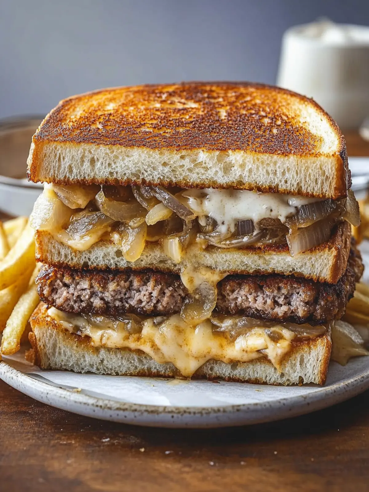 Double Decker French Onion Patty Melt That Steals Hearts 5 Double Decker French Onion Patty Melt
