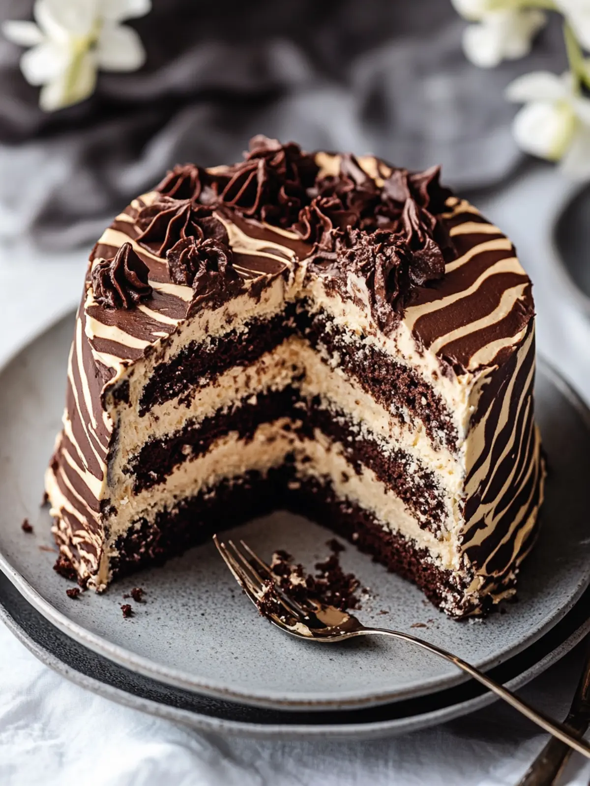 Mouthwatering Zebra Cake with Cream Cheese Frosting Recipe 2 Zebra Cake with Cream Cheese Frosting