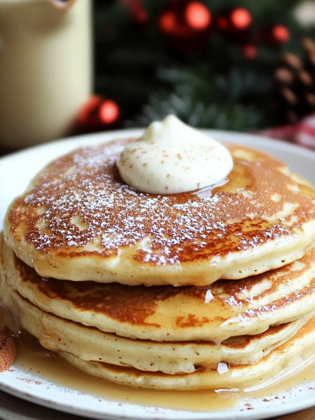 Deliciously Fluffy Eggnog Pancakes for a Cozy Breakfast 2 Eggnog Pancakes