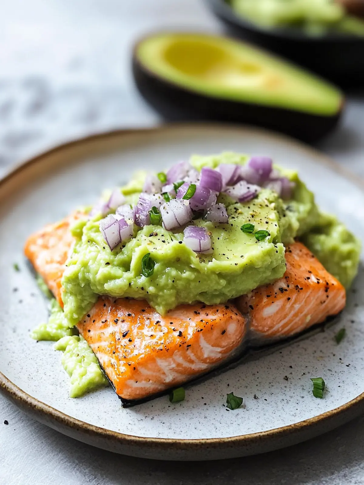 Baked Salmon with Avocado Mash for a Quick Gourmet Delight 4 Baked Salmon with Avocado Mash