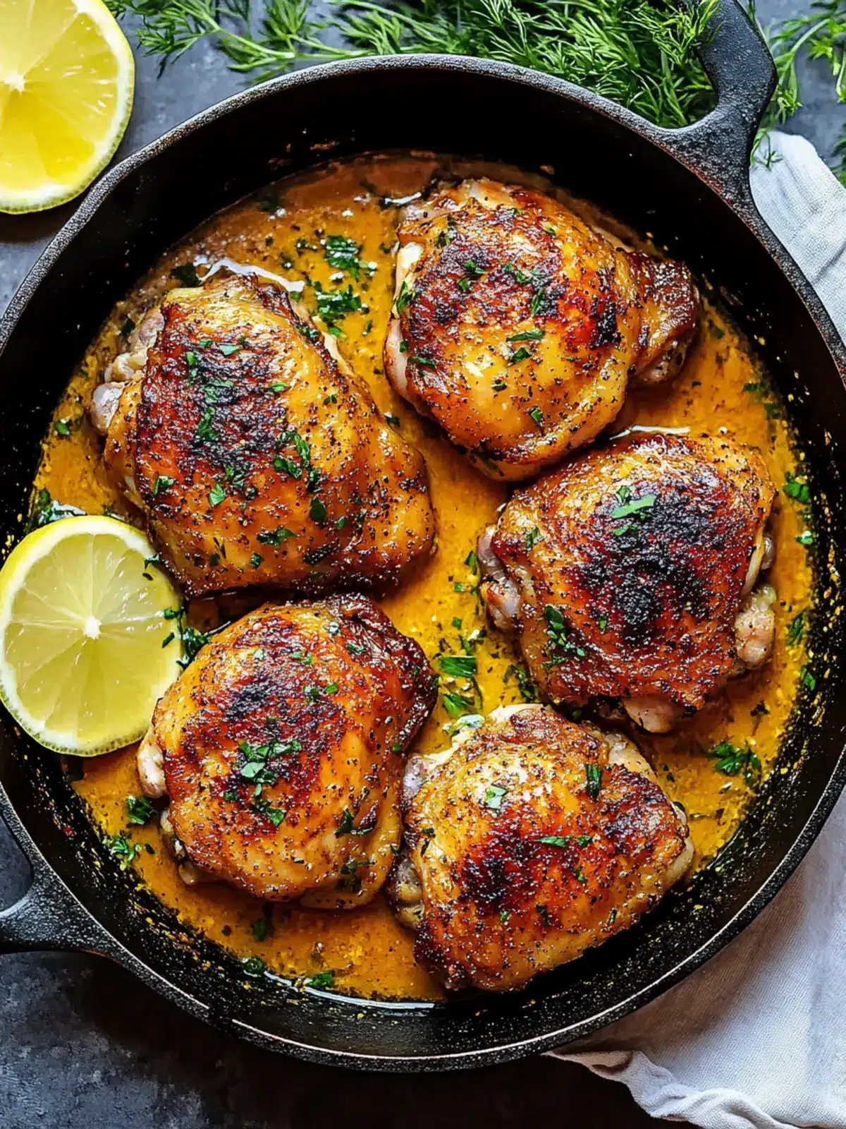 Savory Skillet Chicken Thighs in Creamy Garlic Sauce 5 Skillet Chicken Thighs