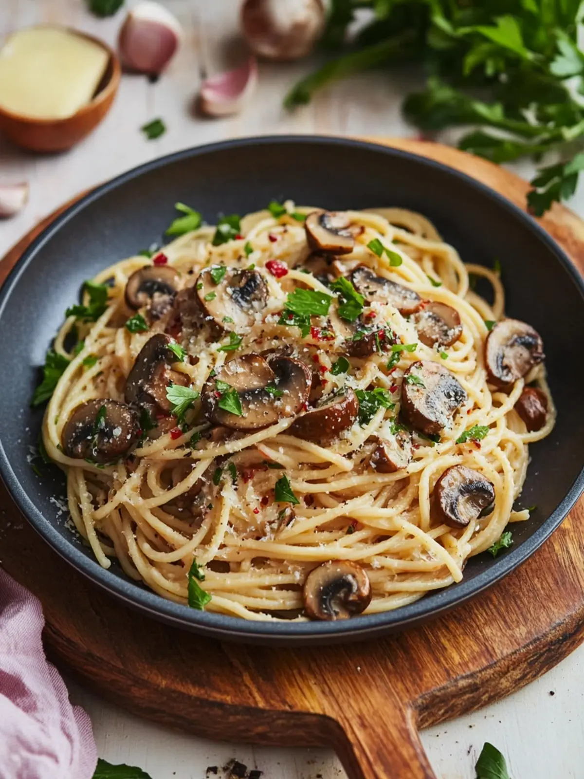 Savor Every Bite of Mushroom and Garlic Spaghetti Dinner 3 Mushroom and Garlic Spaghetti Dinner