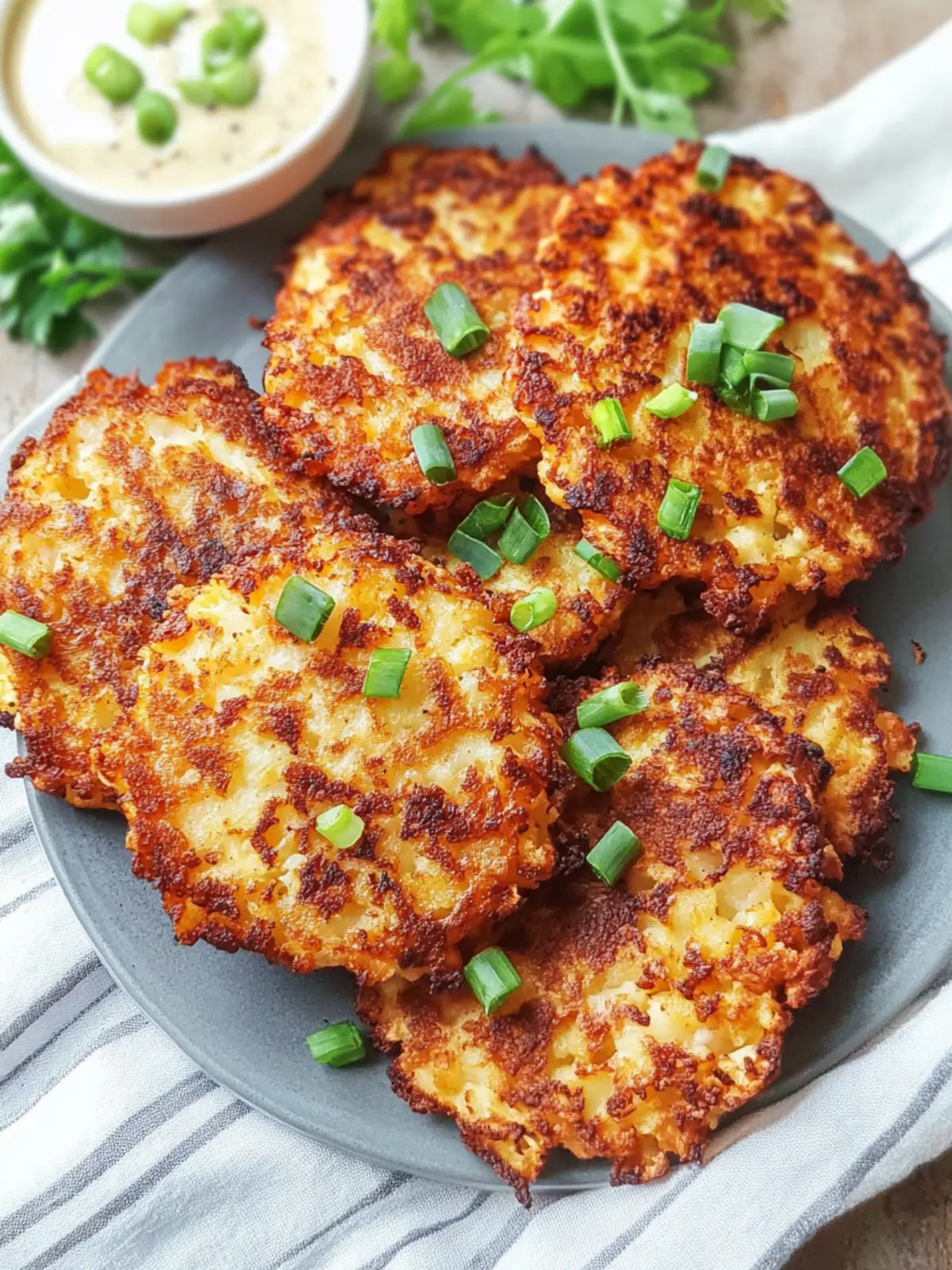 Delicious Air Fryer Cauliflower Hash Browns for Guilt-Free Munching 2 Air Fryer Cauliflower Hash Browns