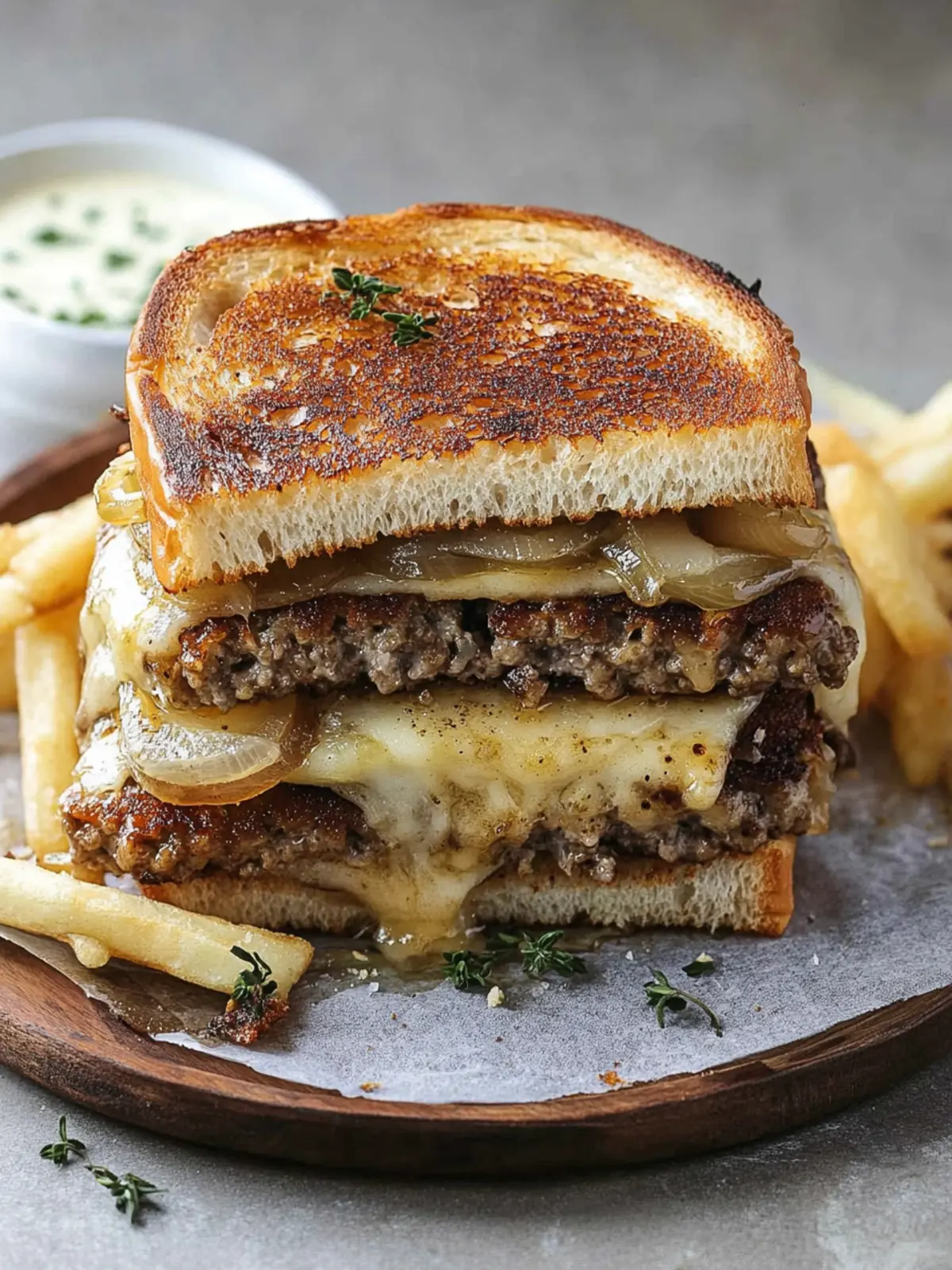Double Decker French Onion Patty Melt That Steals Hearts 4 Double Decker French Onion Patty Melt