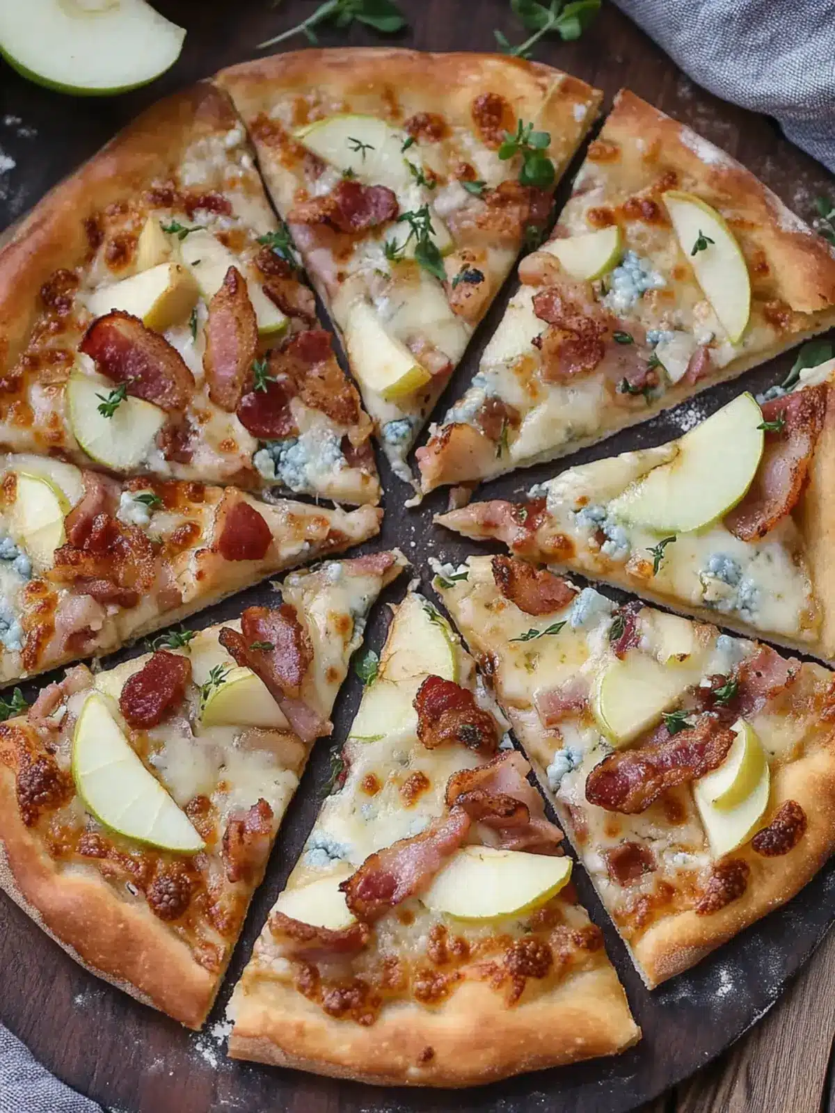 Bacon Blue Cheese Pizza with Apple: A Flavorful Twist 5 Bacon Blue Cheese Pizza with Onion and Green Apple