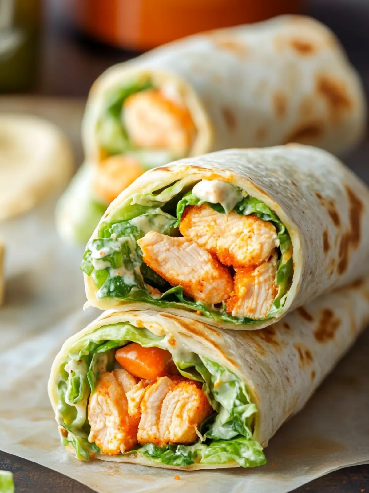 Buffalo Chicken Caesar Salad Wraps You’ll Crave at Home 5 Buffalo Chicken Caesar Salad Wraps