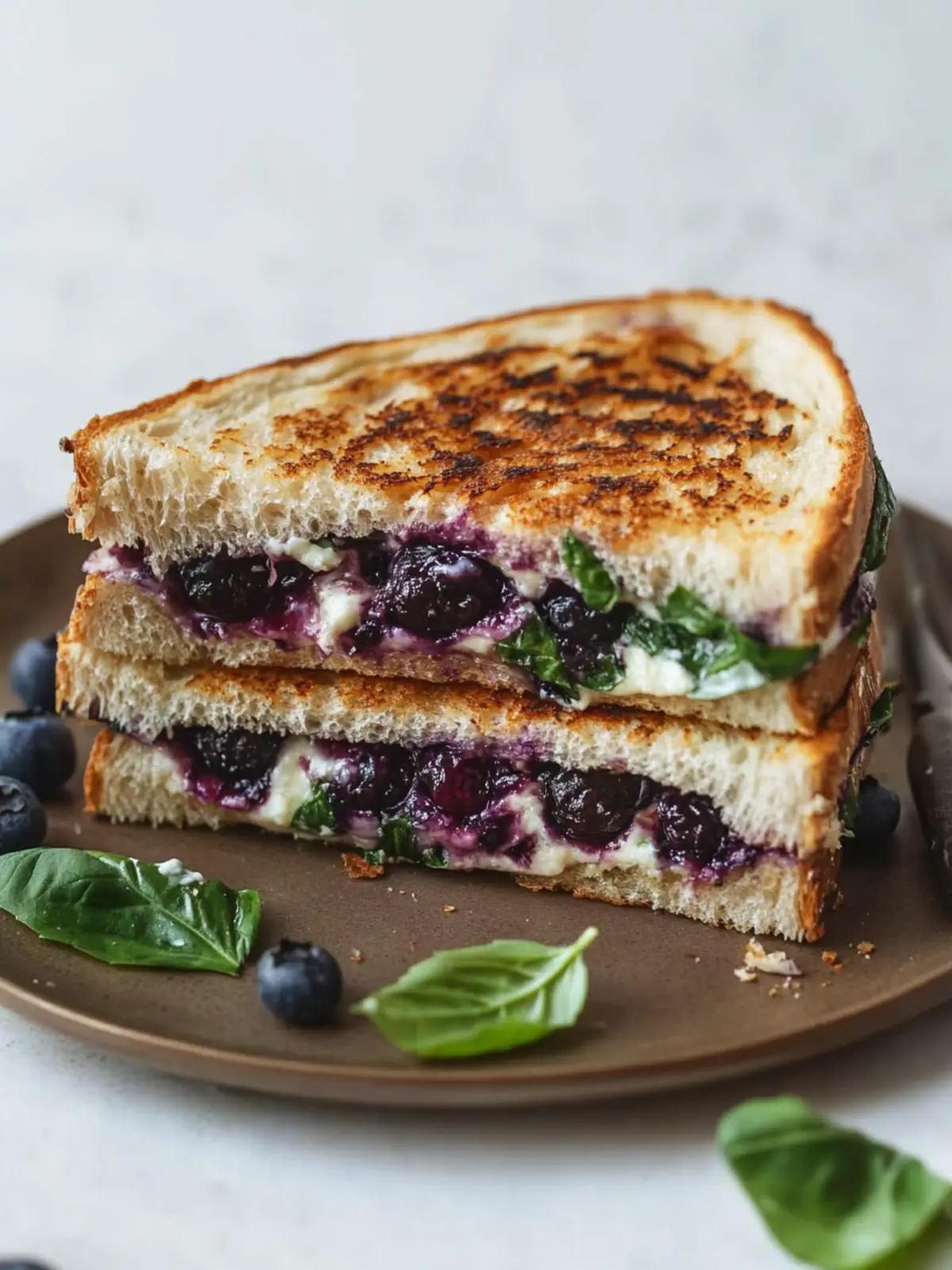 Blueberry Basil & Goat Cheese Panini Sandwich That Wows! 3 Blueberry Basil & Goat Cheese Panini Sandwich