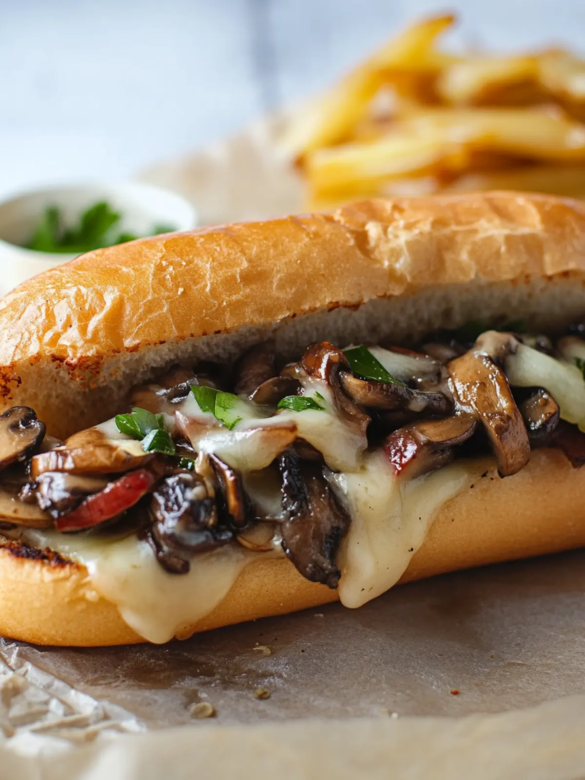 Irresistible Vegetarian Mushroom Philly Cheesesteak Delight 3 Vegetarian Mushroom Philly Cheesesteak with Caramelized Onions