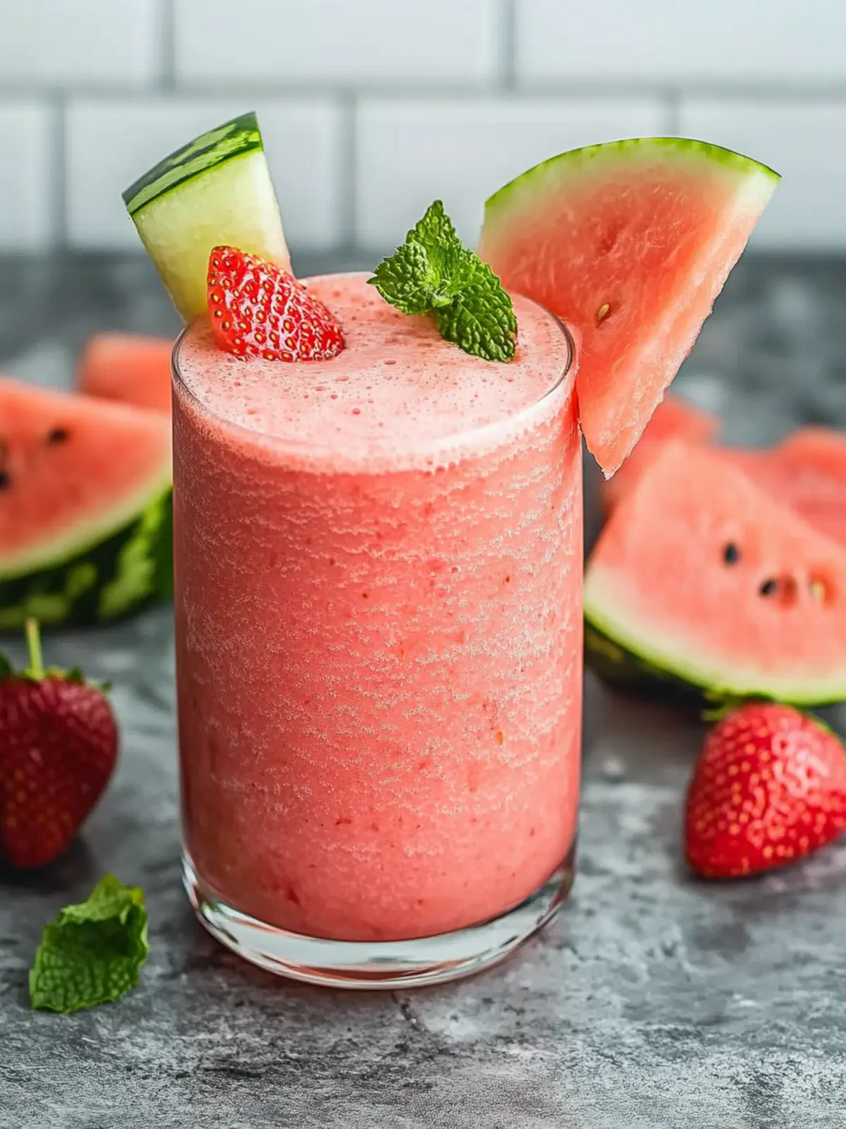 Refreshing Watermelon Strawberry Smoothie for Summer Bliss 3 Watermelon Strawberry Smoothie