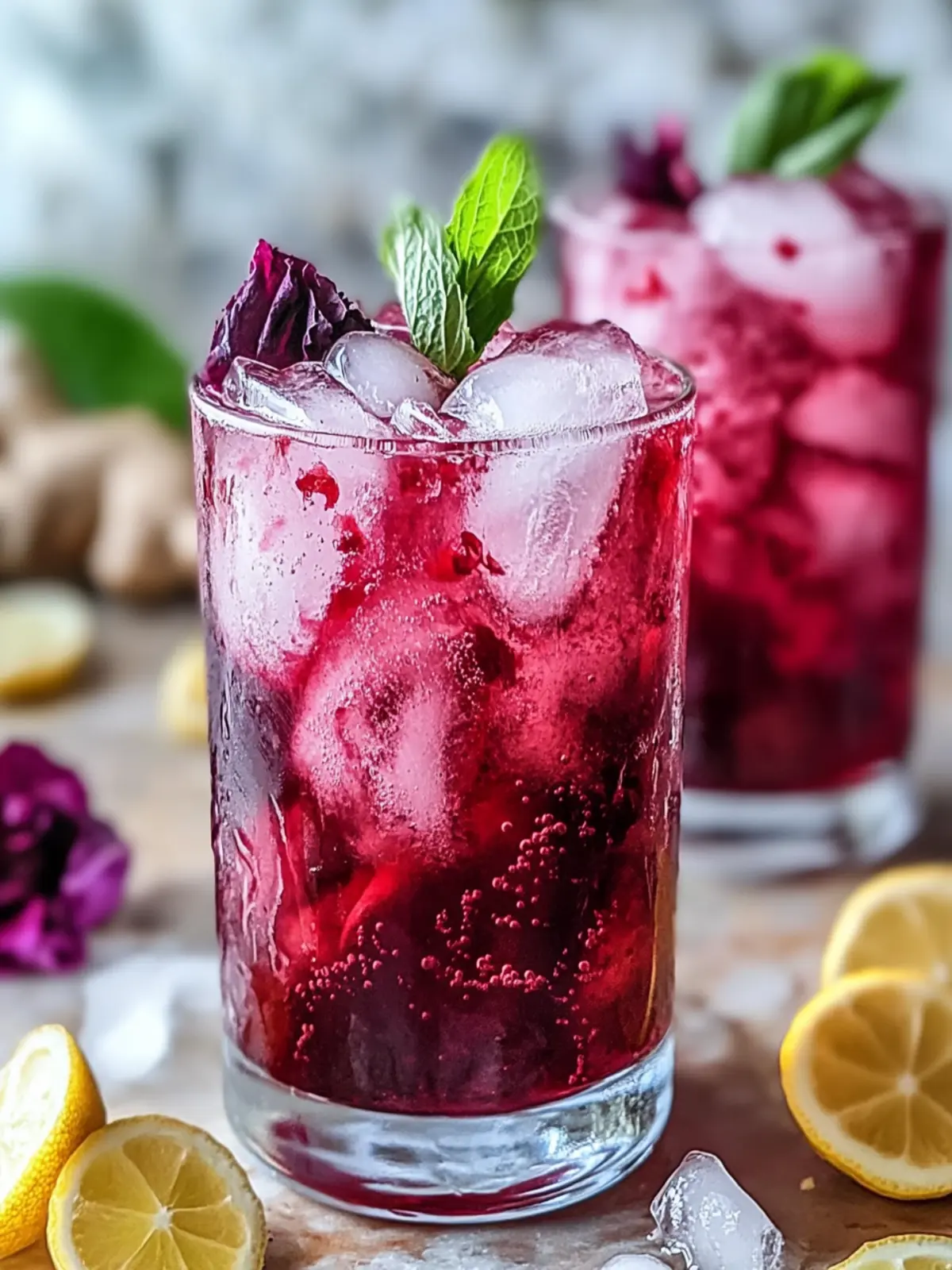 Refresh with Hibiscus Ginger Iced Tea: A Sweet Summer Sip 2 Hibiscus Ginger Iced Tea