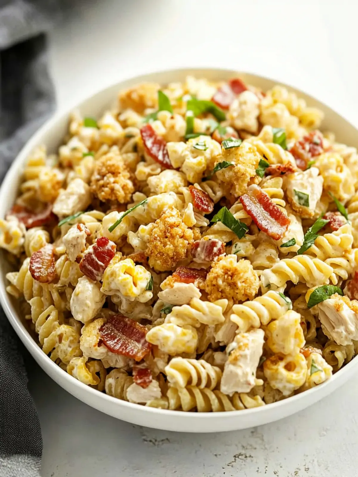 Popcorn Chicken Bacon Ranch Pasta Salad That Wow’s Your Tastebuds 3 Popcorn Chicken Bacon Ranch Pasta Salad