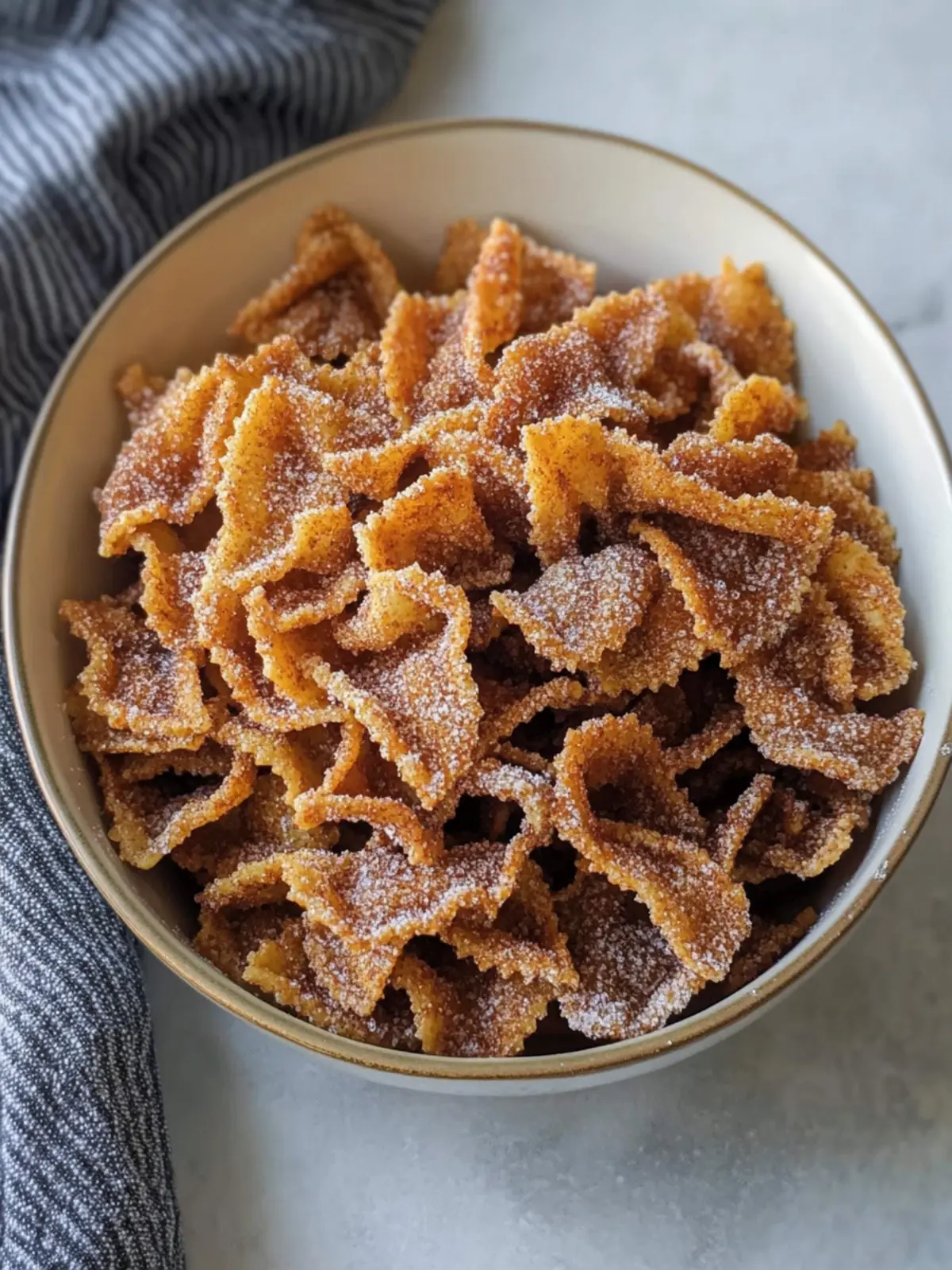 Crispy Air Fryer Churro Pasta Chips for Sweet Snacking Delight 5 Air Fryer Churro Pasta Chips