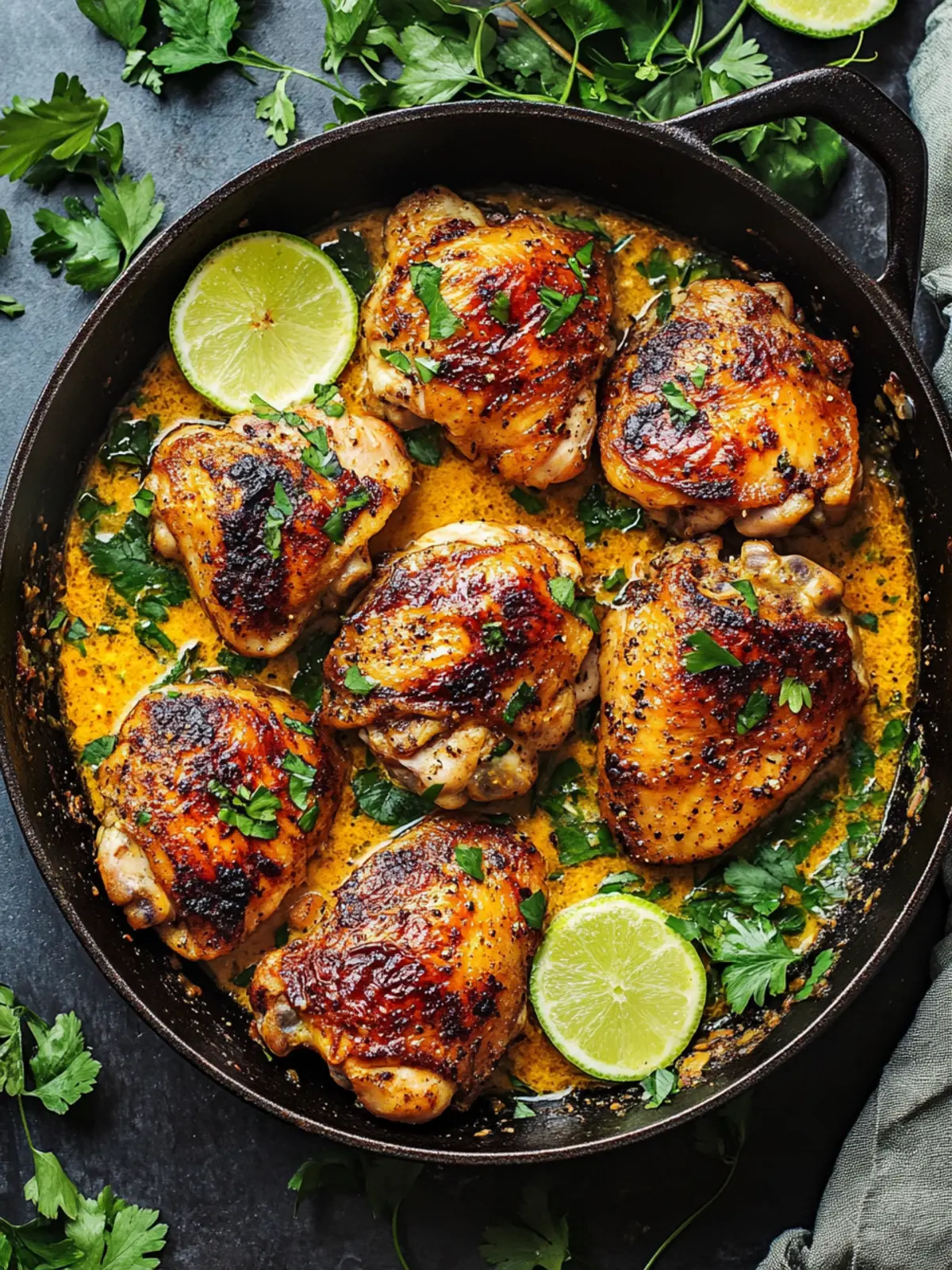 Savory Skillet Chicken Thighs in Creamy Garlic Sauce 4 Skillet Chicken Thighs