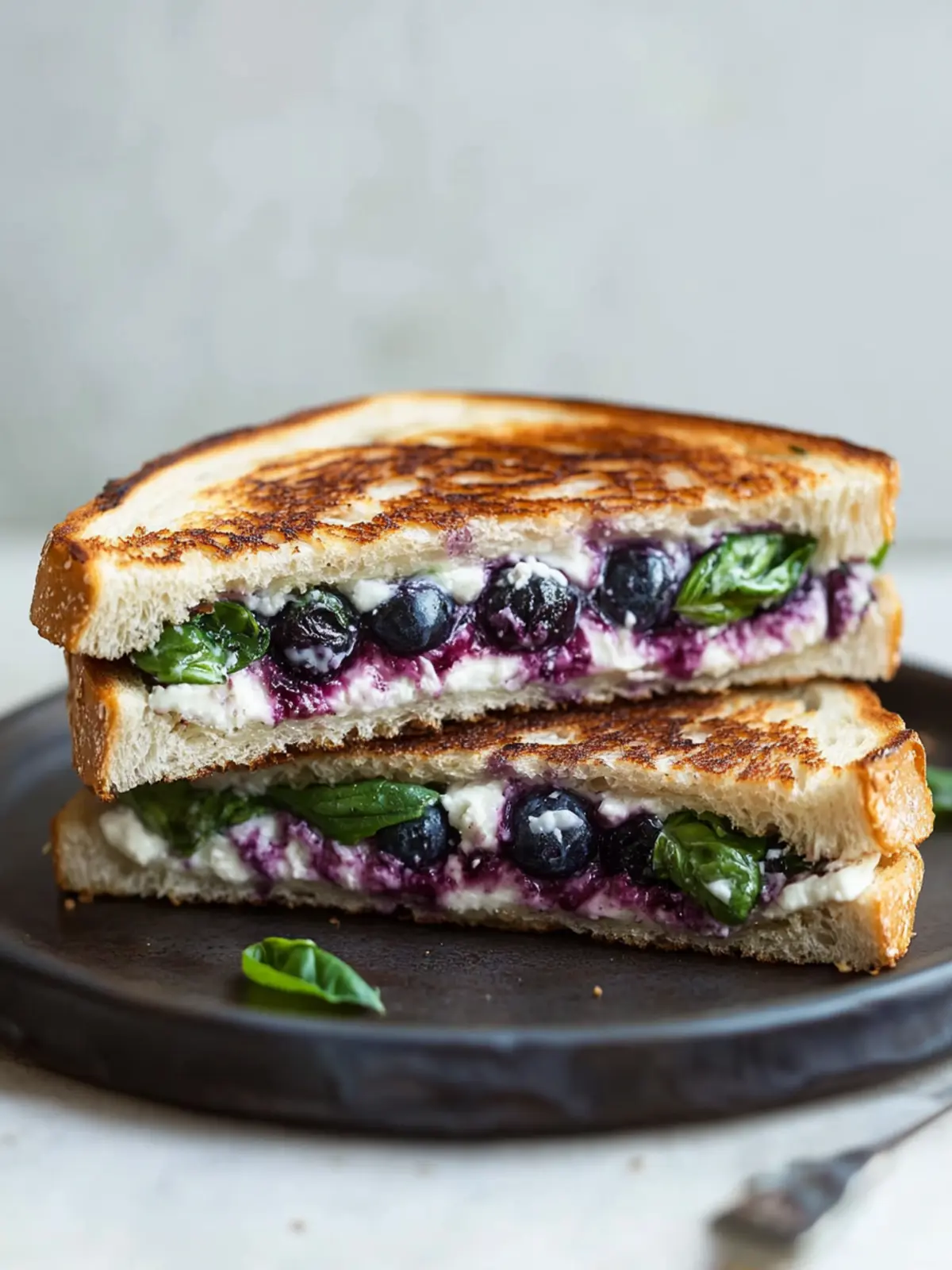 Blueberry Basil & Goat Cheese Panini Sandwich That Wows! 2 Blueberry Basil & Goat Cheese Panini Sandwich