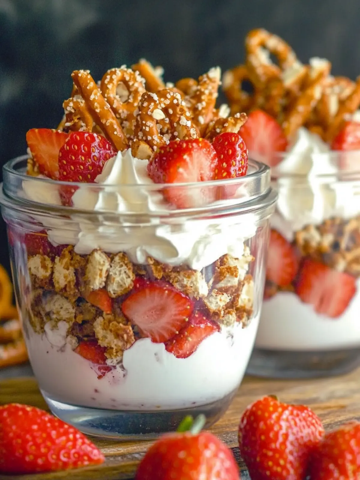 Strawberry Pretzel Salad Parfaits: A Sweet-Crunchy Delight 3 Strawberry Pretzel Salad Parfaits