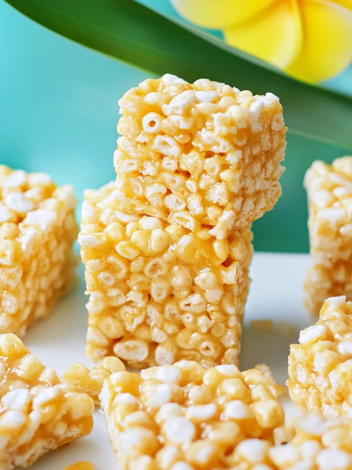 Tropical Hawaiian Rice Krispie Treats with Mango Glaze 4 Hawaiian Rice Krispie Treats