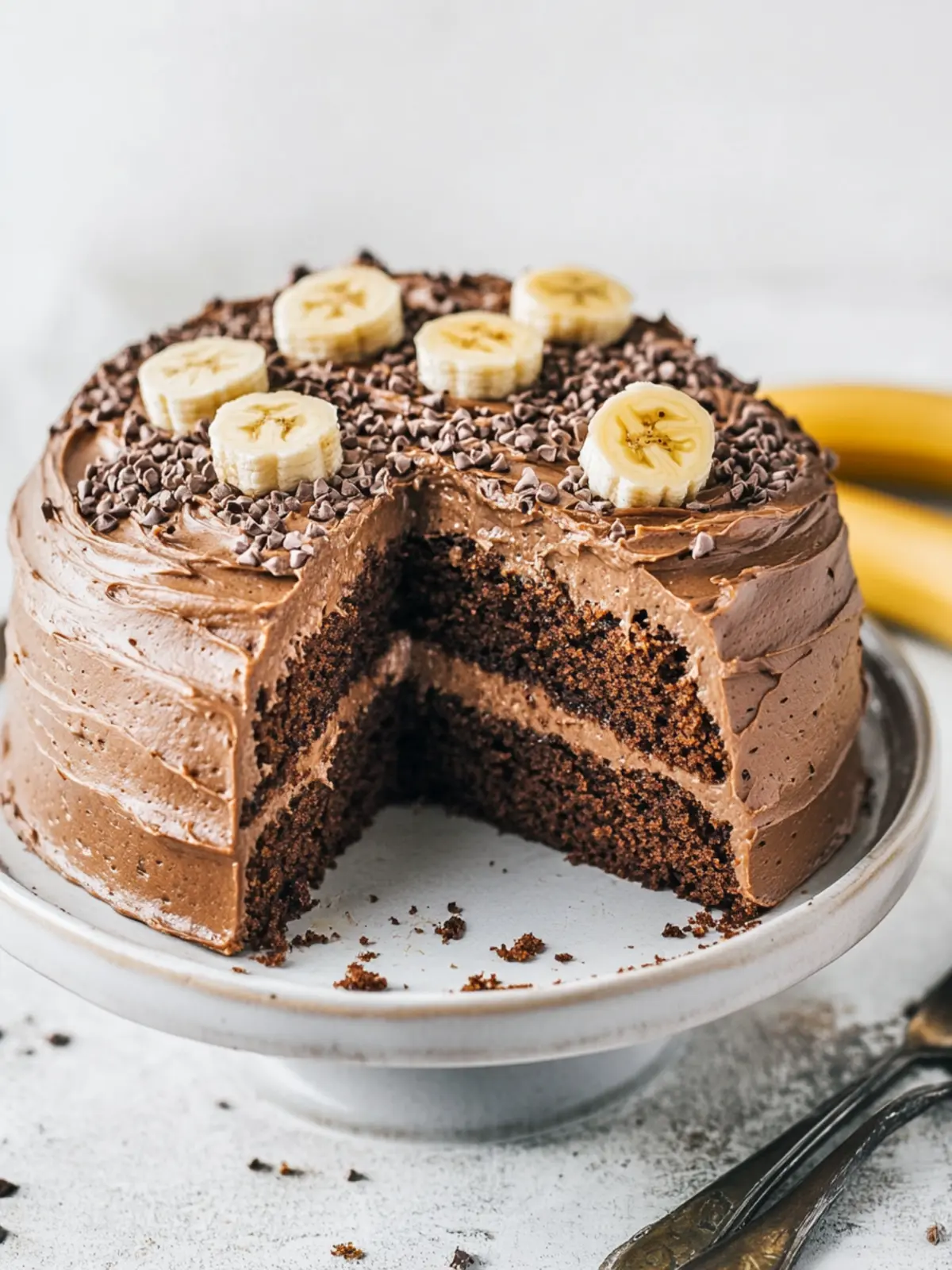 Indulge in Banana Cake with Nutella Frosting Bliss 3 Banana Cake with Nutella Frosting