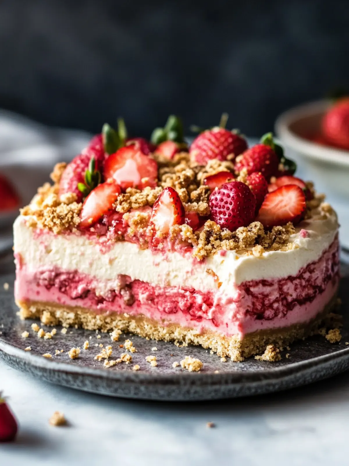 Vegan Strawberry Crunch Cheesecake That'll Wow Your Guests 4 Strawberry Crunch Cheesecake