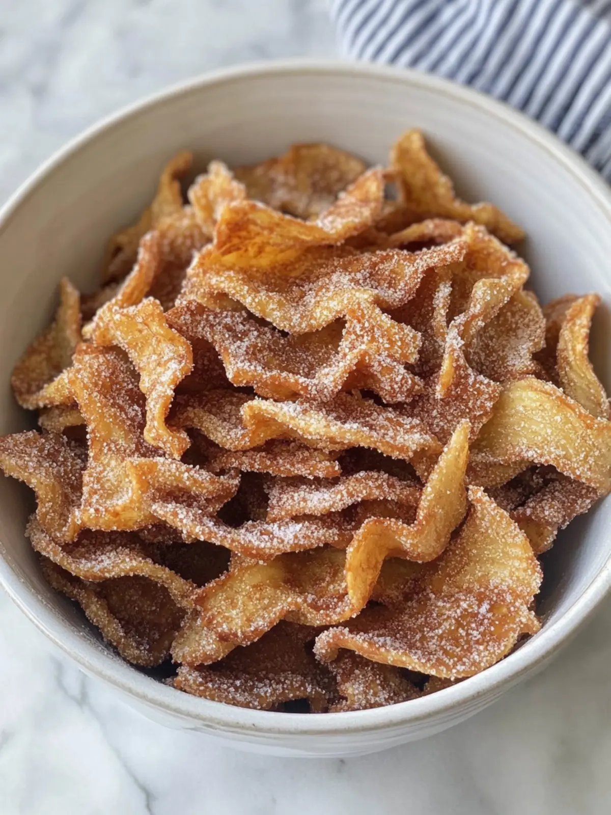 Crispy Air Fryer Churro Pasta Chips for Sweet Snacking Delight 6 Air Fryer Churro Pasta Chips