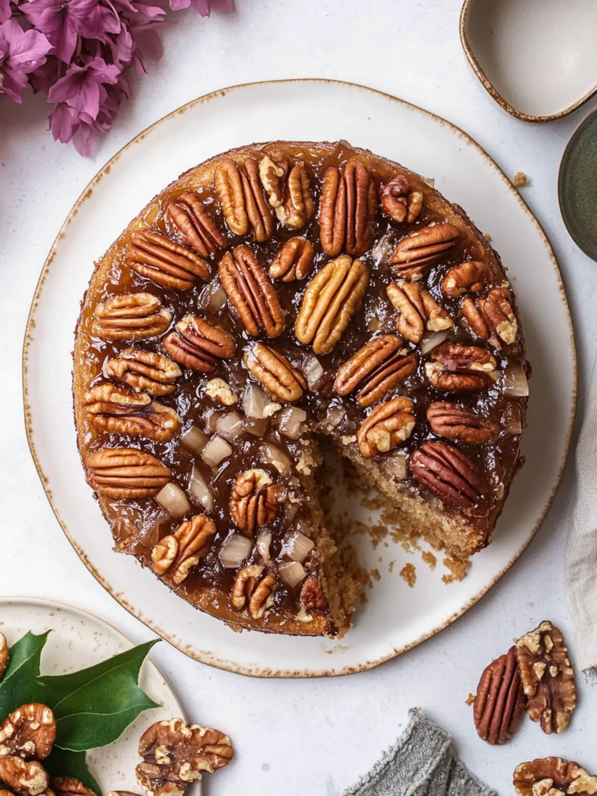 Decadent Vegan Pecan Upside Down Cake for Sweet Moments 2 Vegan Pecan Upside Down Cake