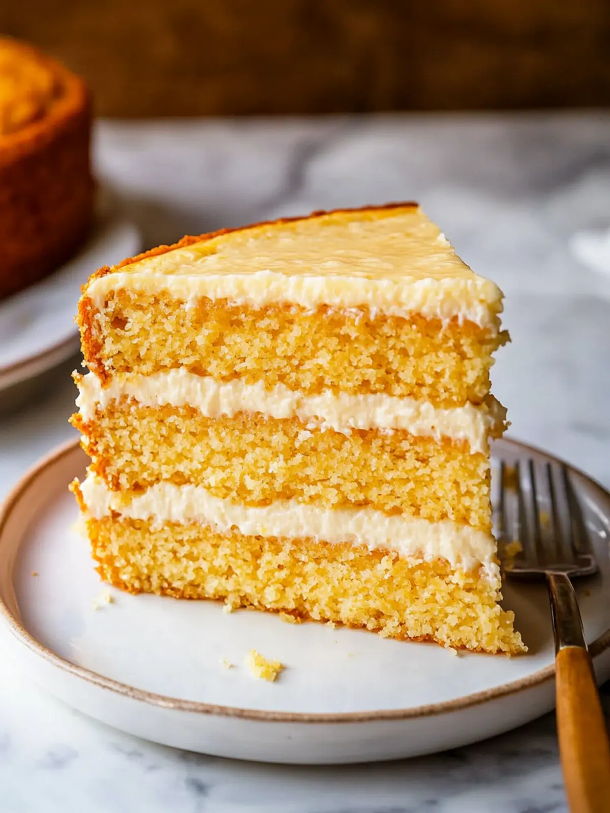 Irresistible Layered Cornbread Cake with Honey Buttercream 3 Layered Cornbread Cake