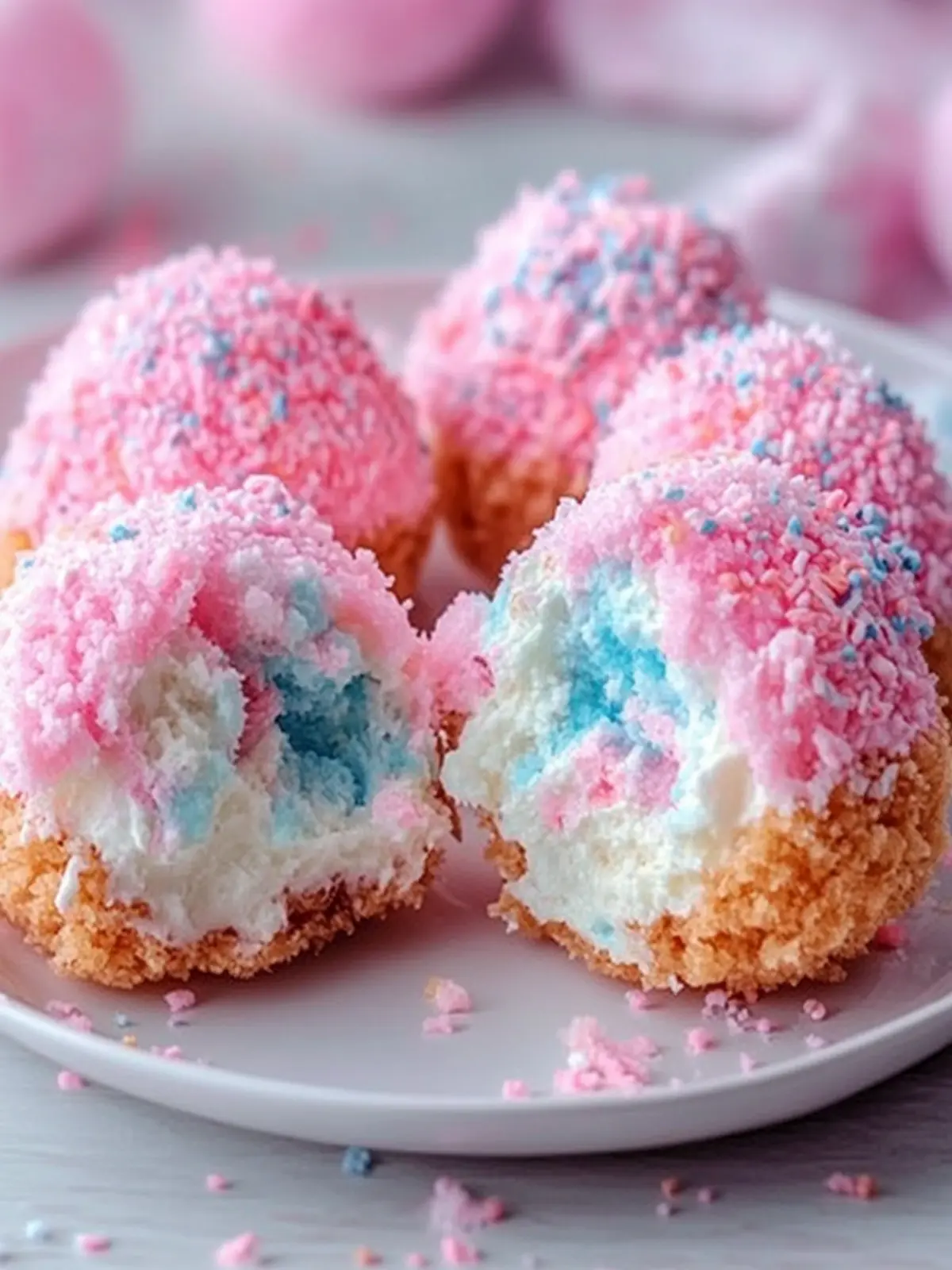 Deliciously Crispy Cotton Candy Cheesecake Bombs to Savor 2 Crispy Cotton Candy Cheesecake Bombs