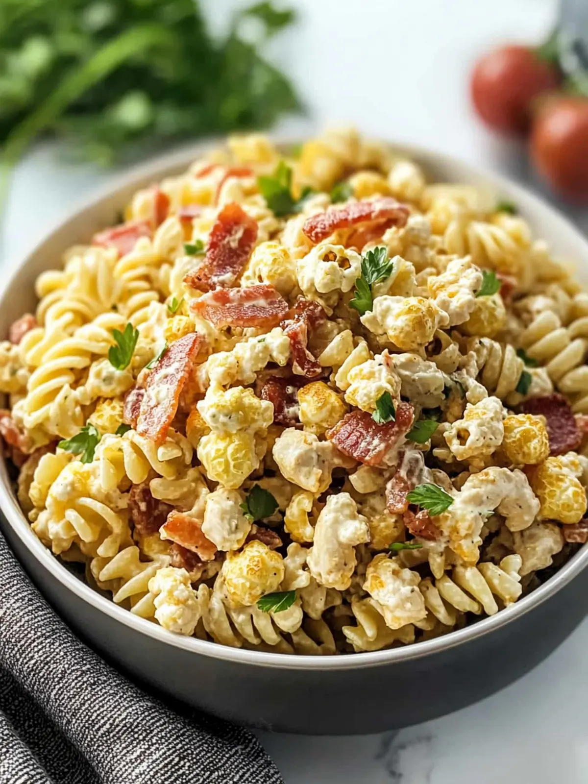 Popcorn Chicken Bacon Ranch Pasta Salad That Wow’s Your Tastebuds 5 Popcorn Chicken Bacon Ranch Pasta Salad