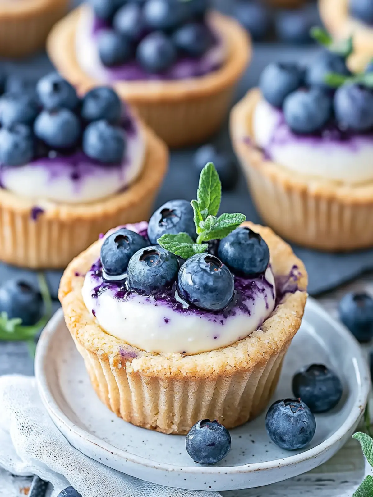 Delicious Blueberry Cheesecake Cookie Cups You'll Love 3 Blueberry Cheesecake Cookie Cups