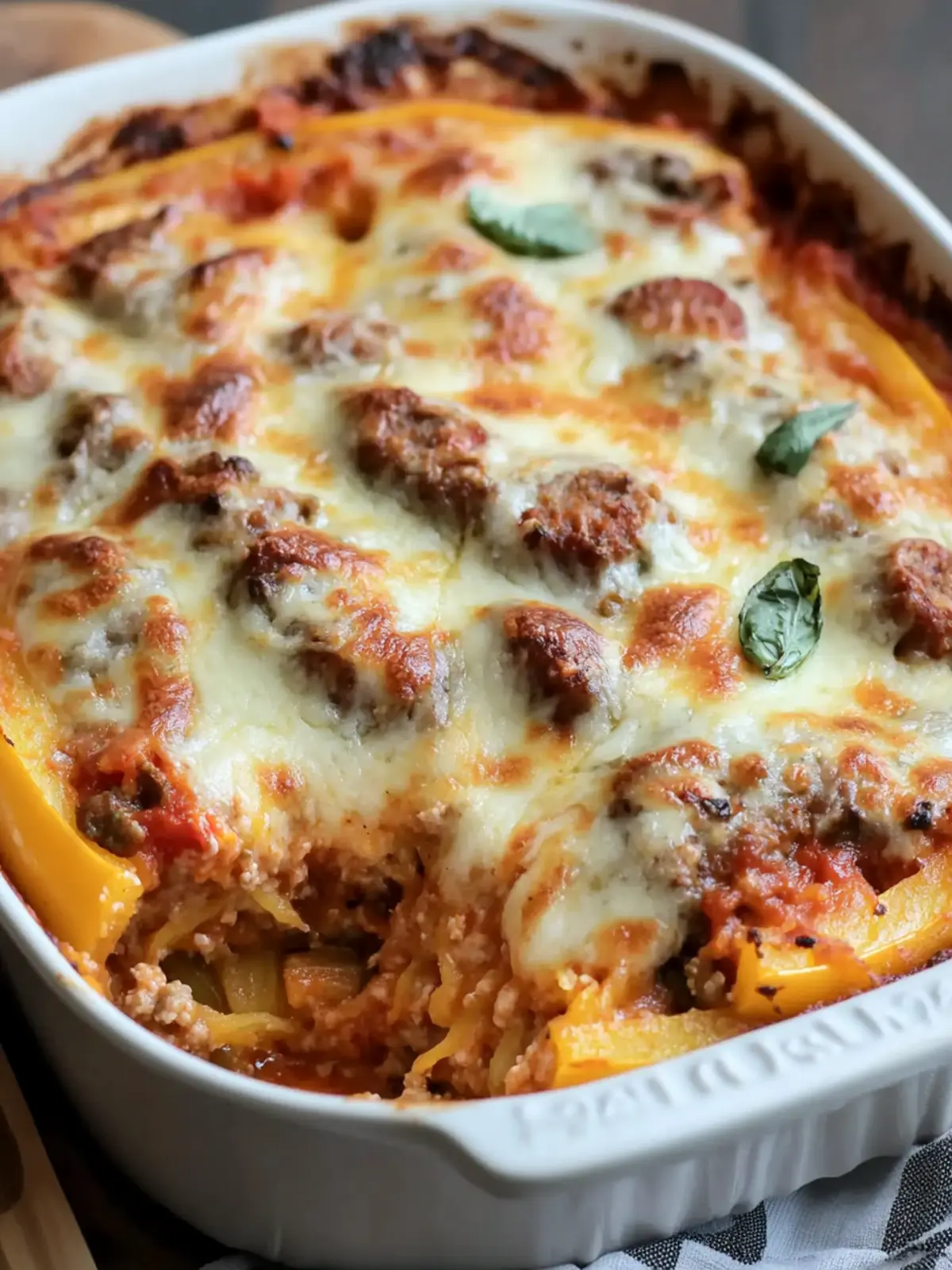 Savor the Flavor: Sausage and Peppers Spaghetti Squash Casserole 2 Sausage and Peppers Spaghetti Squash Casserole