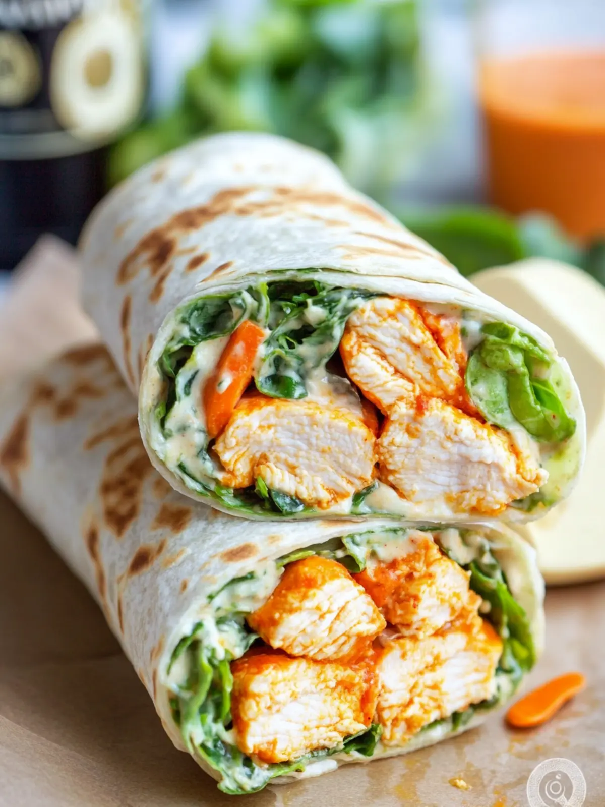 Buffalo Chicken Caesar Salad Wraps You’ll Crave at Home 2 Buffalo Chicken Caesar Salad Wraps