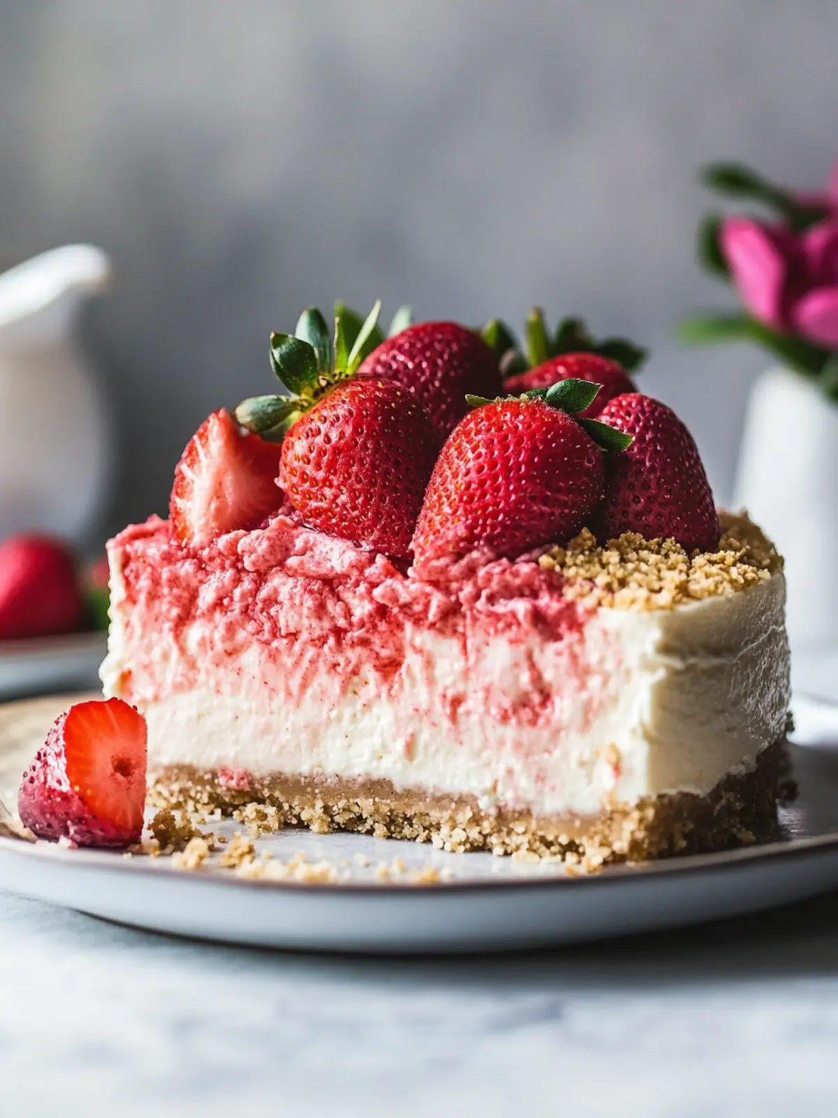 Vegan Strawberry Crunch Cheesecake That'll Wow Your Guests 2 Strawberry Crunch Cheesecake