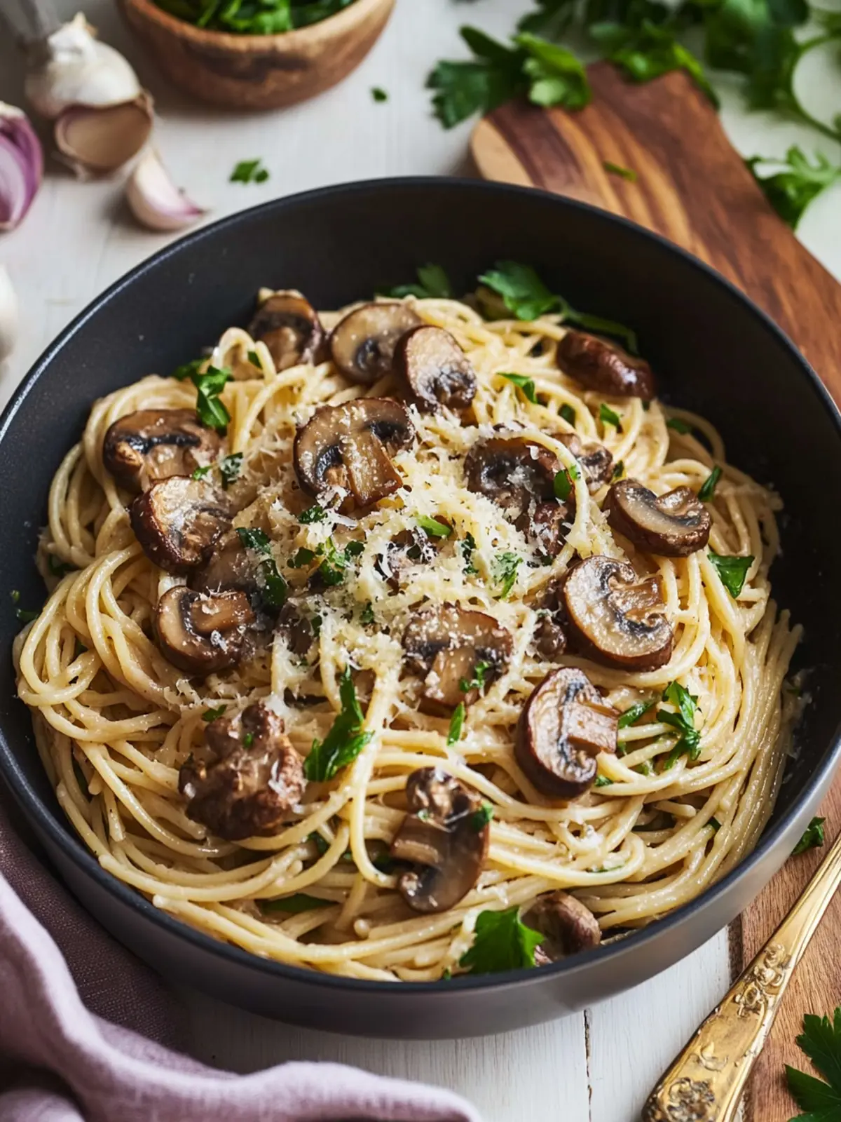 Savor Every Bite of Mushroom and Garlic Spaghetti Dinner 4 Mushroom and Garlic Spaghetti Dinner