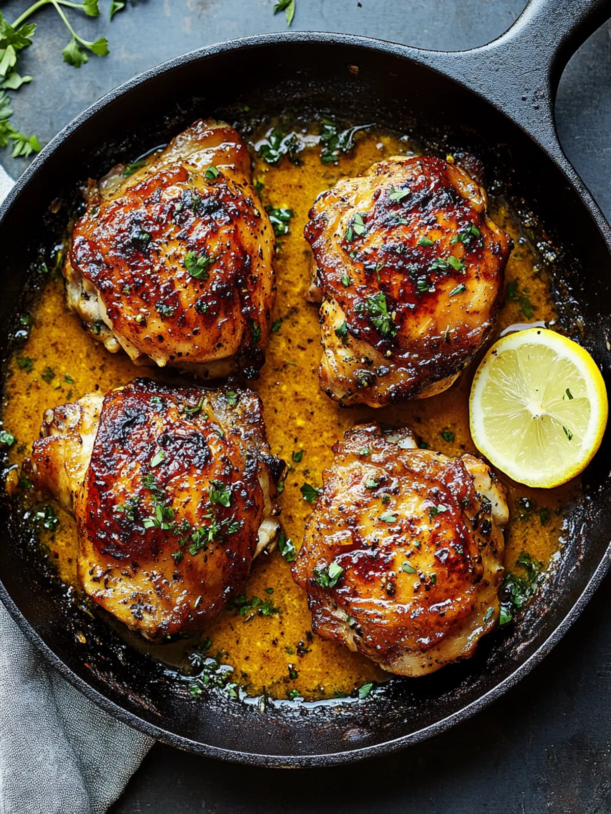 Savory Skillet Chicken Thighs in Creamy Garlic Sauce 3 Skillet Chicken Thighs