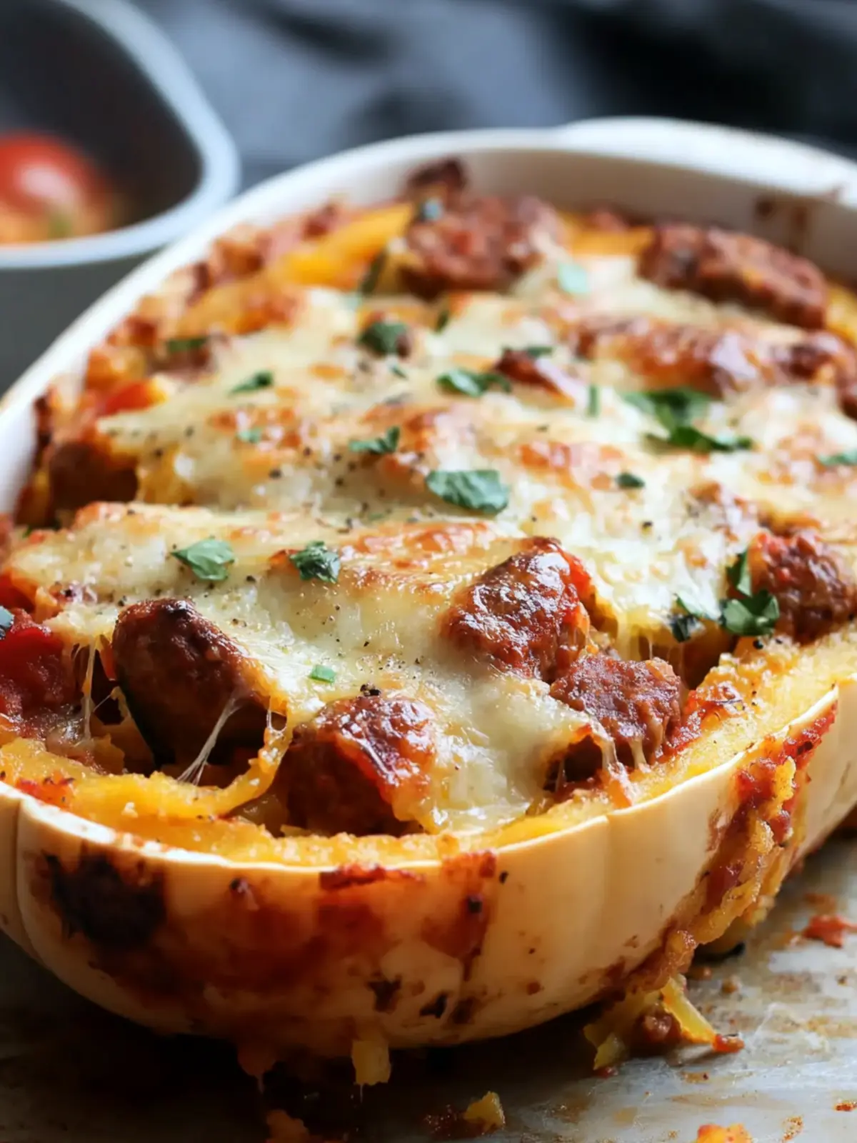 Savor the Flavor: Sausage and Peppers Spaghetti Squash Casserole 3 Sausage and Peppers Spaghetti Squash Casserole