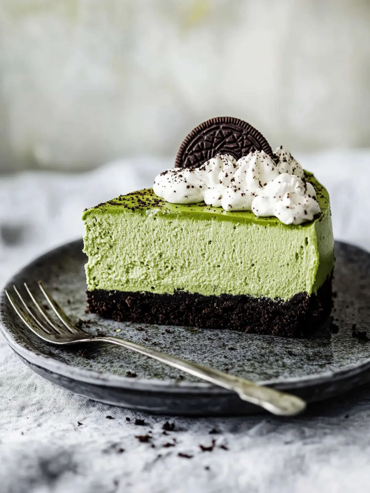 Irresistible Matcha Cheesecake with Crunchy Oreo Crust 3 Matcha Cheesecake with Oreo Crust