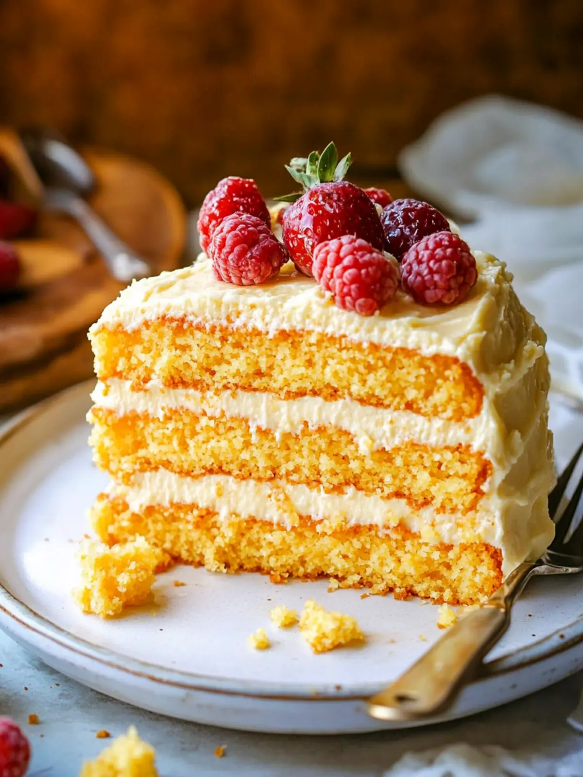 Irresistible Layered Cornbread Cake with Honey Buttercream 4 Layered Cornbread Cake