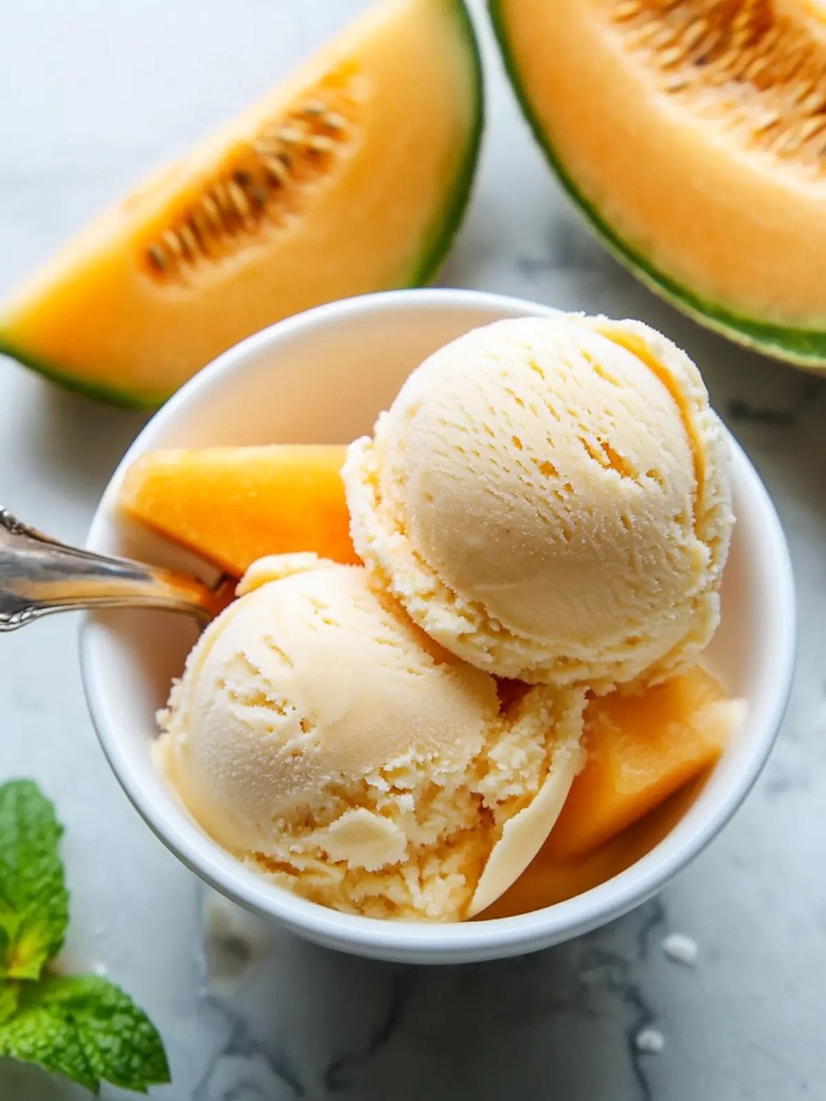 Delightful Cantaloupe Sea Salt Ice Cream for Summer Bliss 2 Cantaloupe Sea Salt Ice Cream