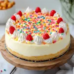 Irresistible Birthday Cheesecake with Fun Rainbow Jimmies 10 Birthday Cheesecake