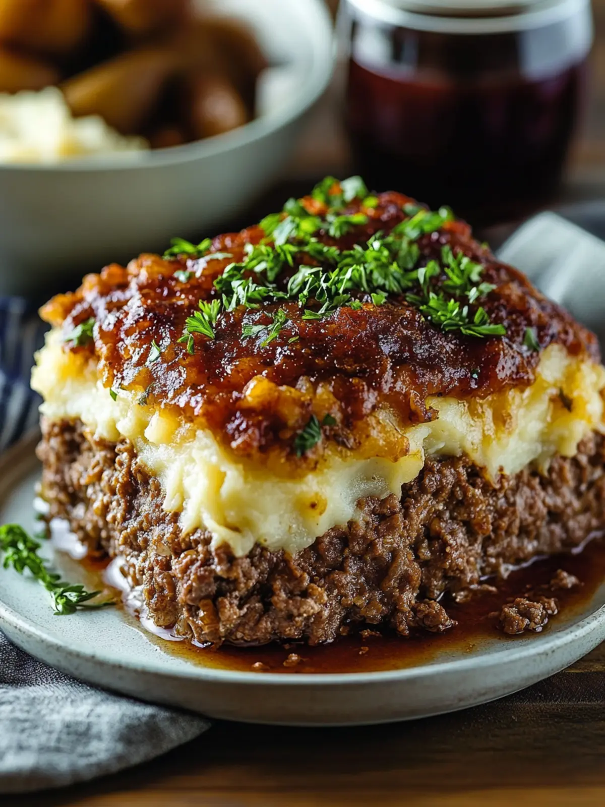 Savor Comfort: Meatloaf with Mashed Potatoes and Cheese Delight 2 Meatloaf with Mashed Potatoes and Cheese