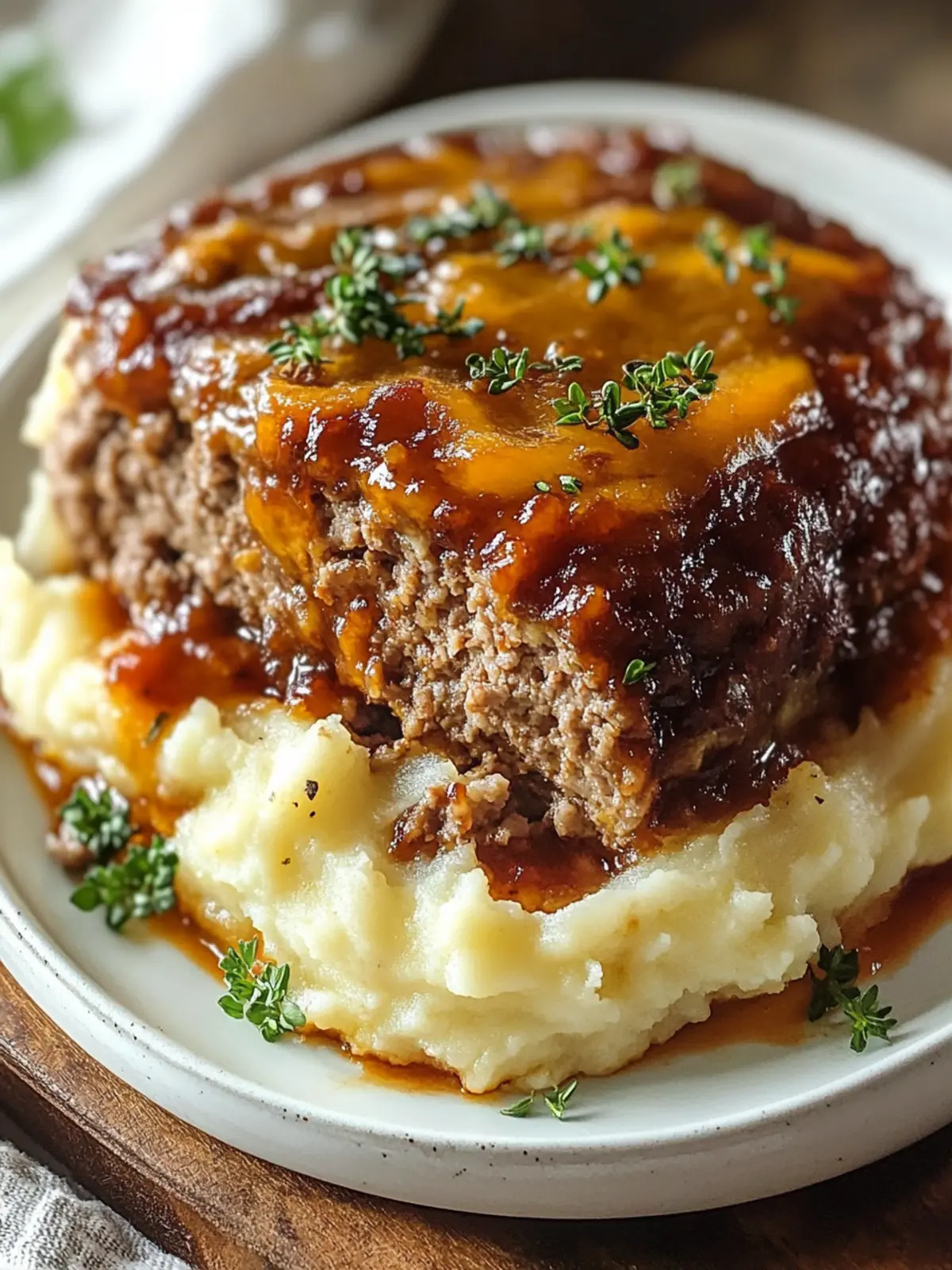 Savor Comfort: Meatloaf with Mashed Potatoes and Cheese Delight 3 Meatloaf with Mashed Potatoes and Cheese