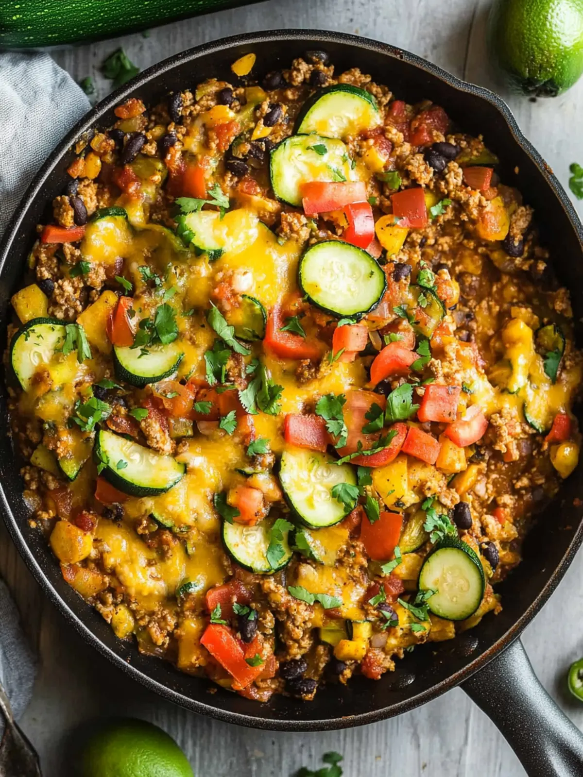 Quick and Delicious One-Pan Taco Zucchini Skillet Recipe 3 One-Pan Taco Zucchini Skillet